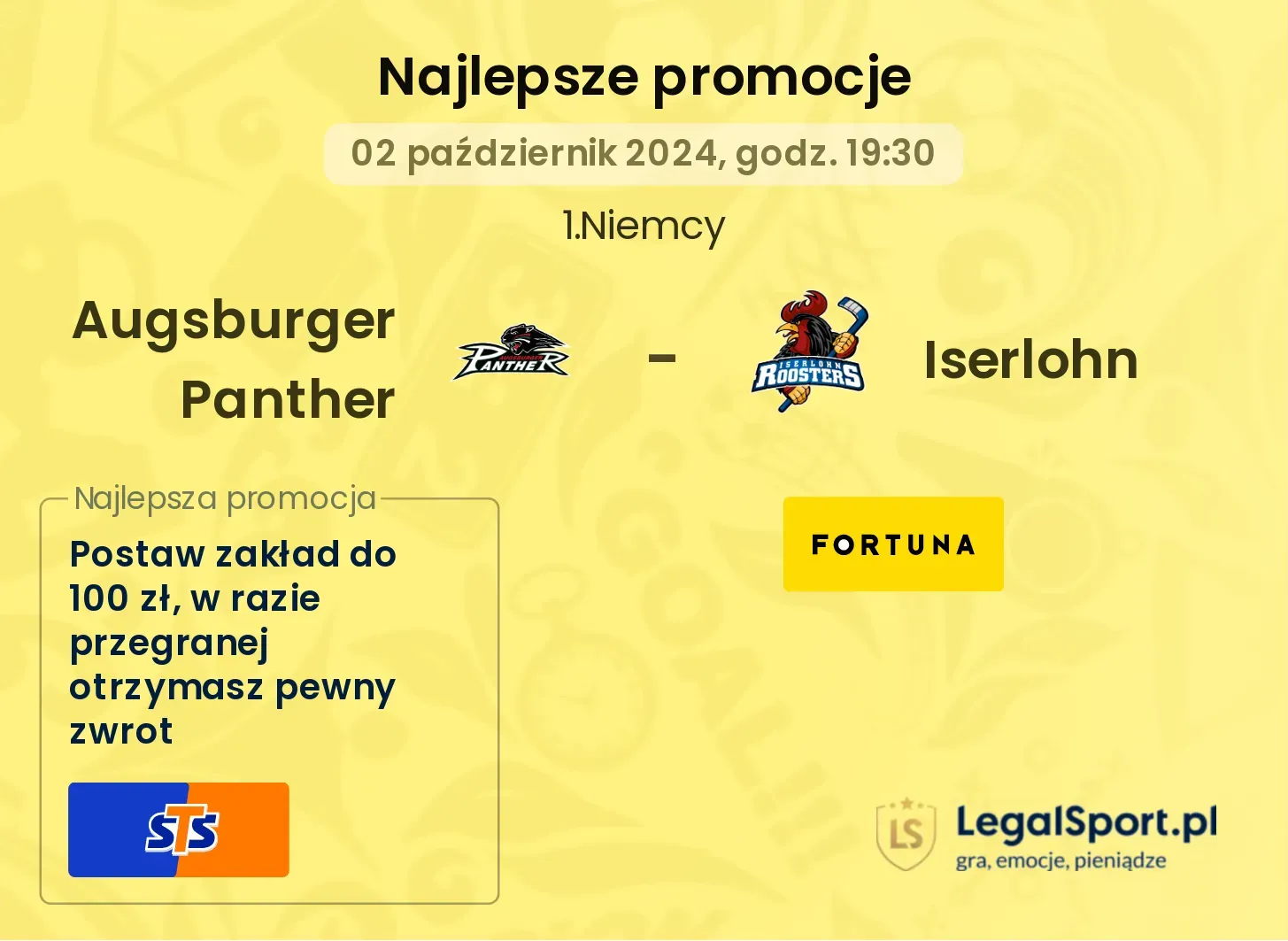 Augsburger Panther - Iserlohn promocje bonusy na mecz