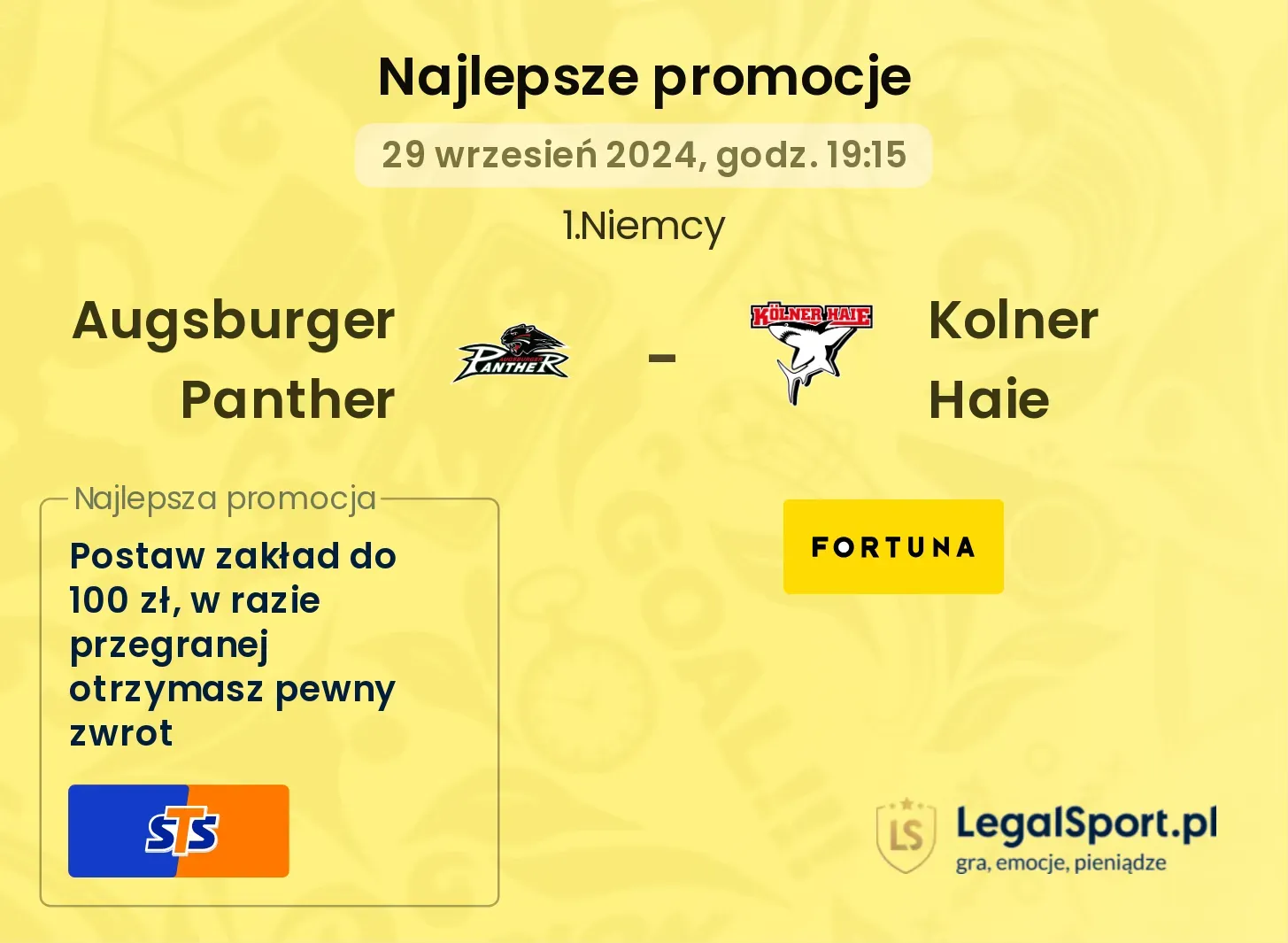 Augsburger Panther - Kolner Haie promocje bonusy na mecz