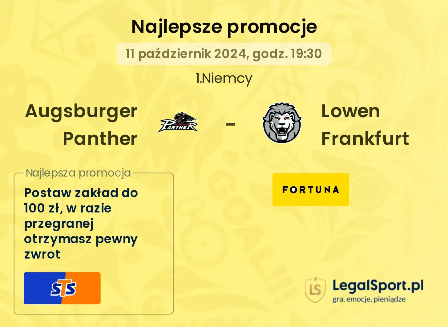 Augsburger Panther -  Lowen Frankfurt promocje bonusy na mecz