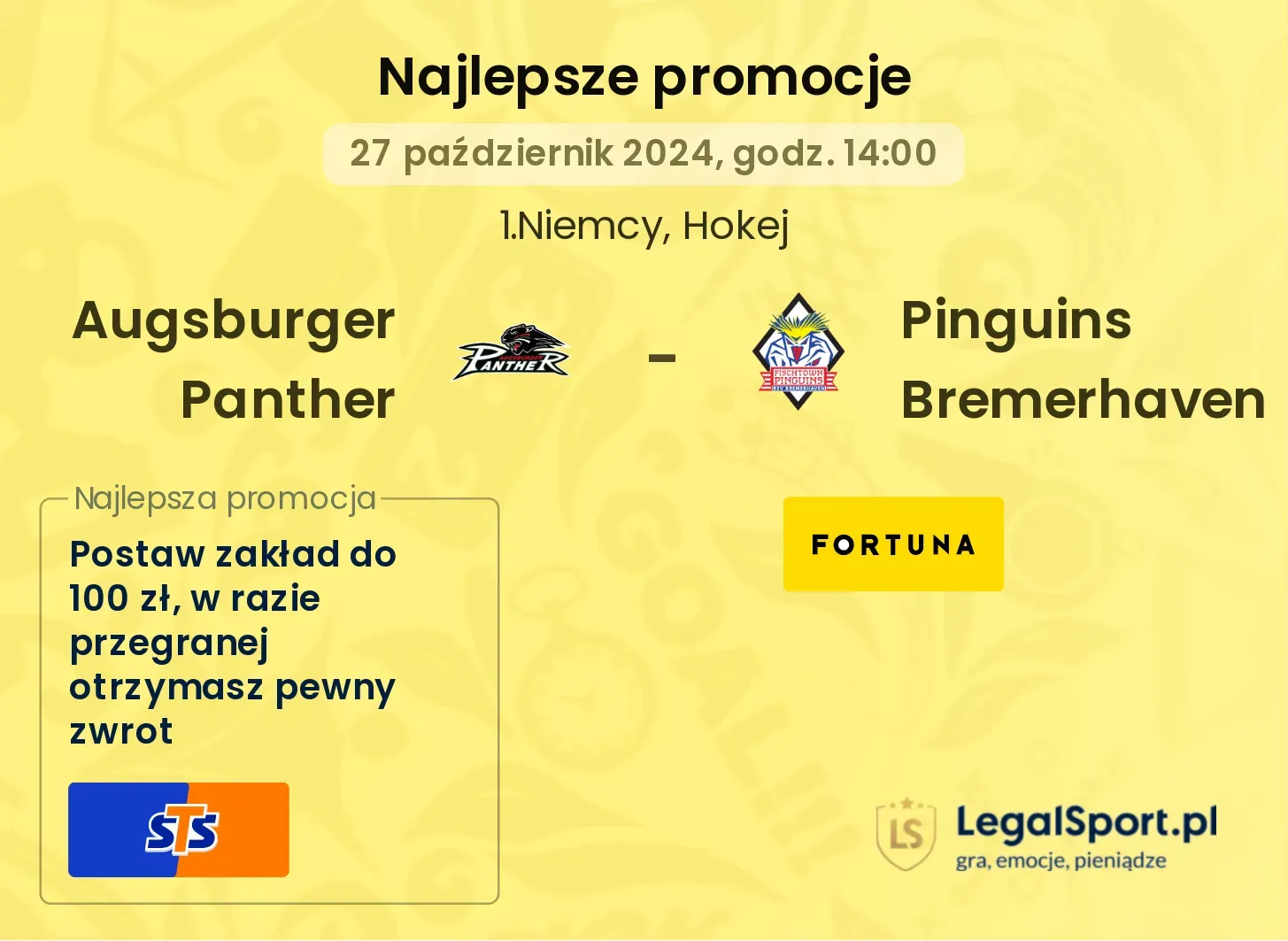 Augsburger Panther - Pinguins Bremerhaven promocje bonusy na mecz