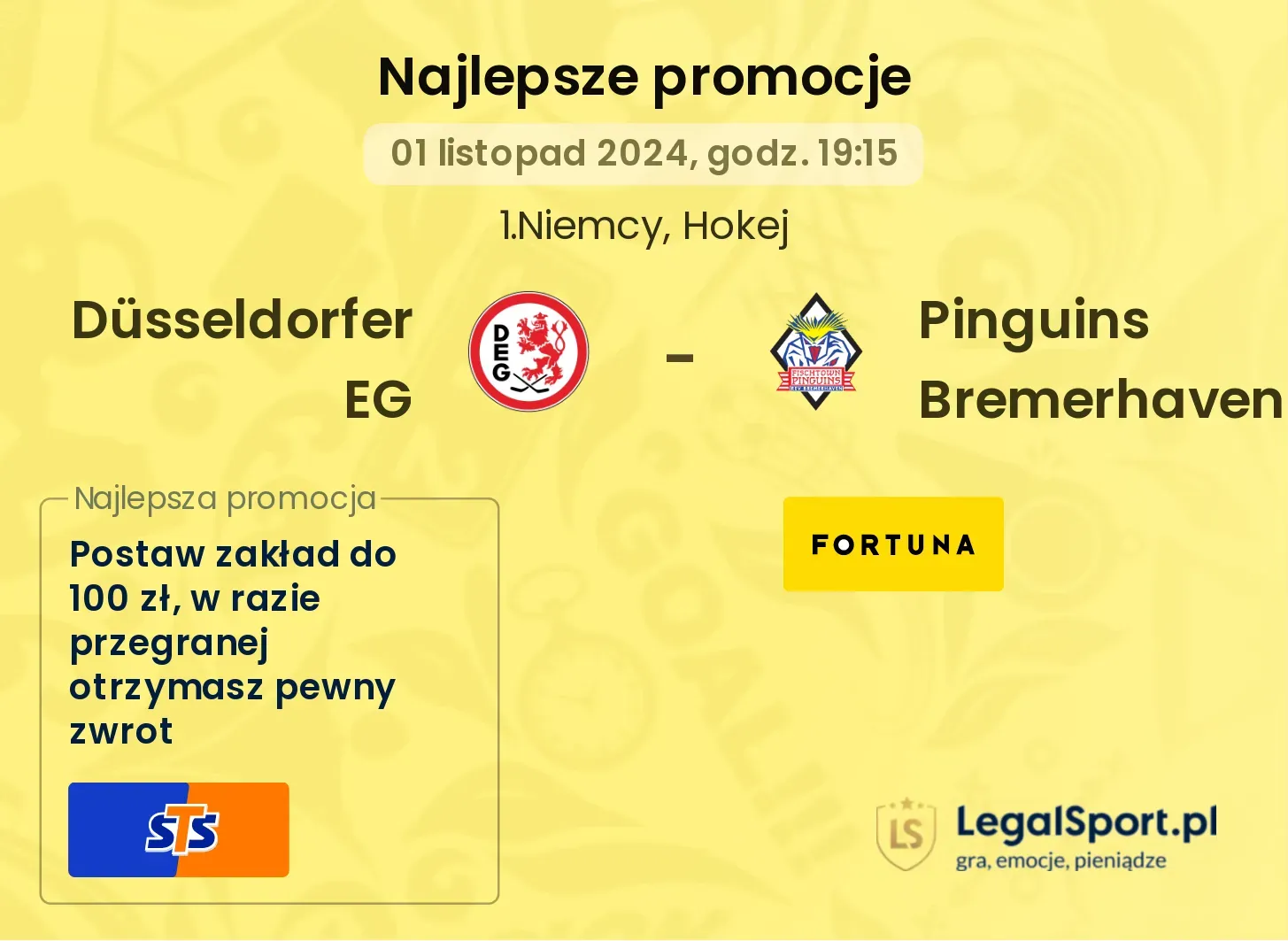  Düsseldorfer EG - Pinguins Bremerhaven promocje bonusy na mecz