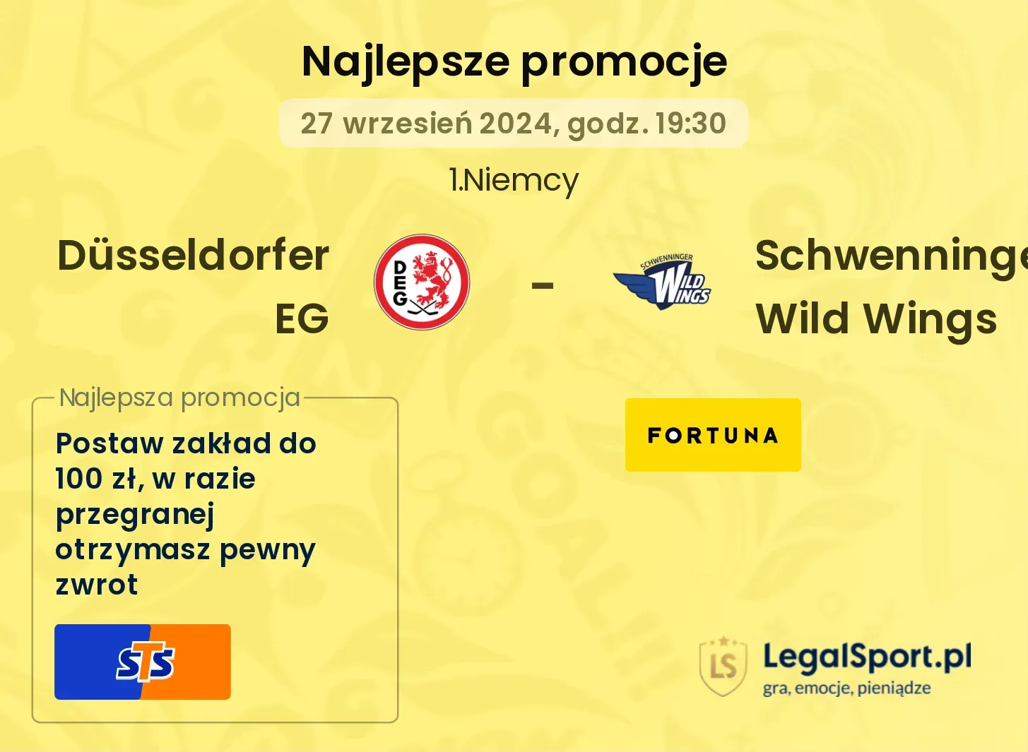  Düsseldorfer EG - Schwenninger Wild Wings promocje bonusy na mecz