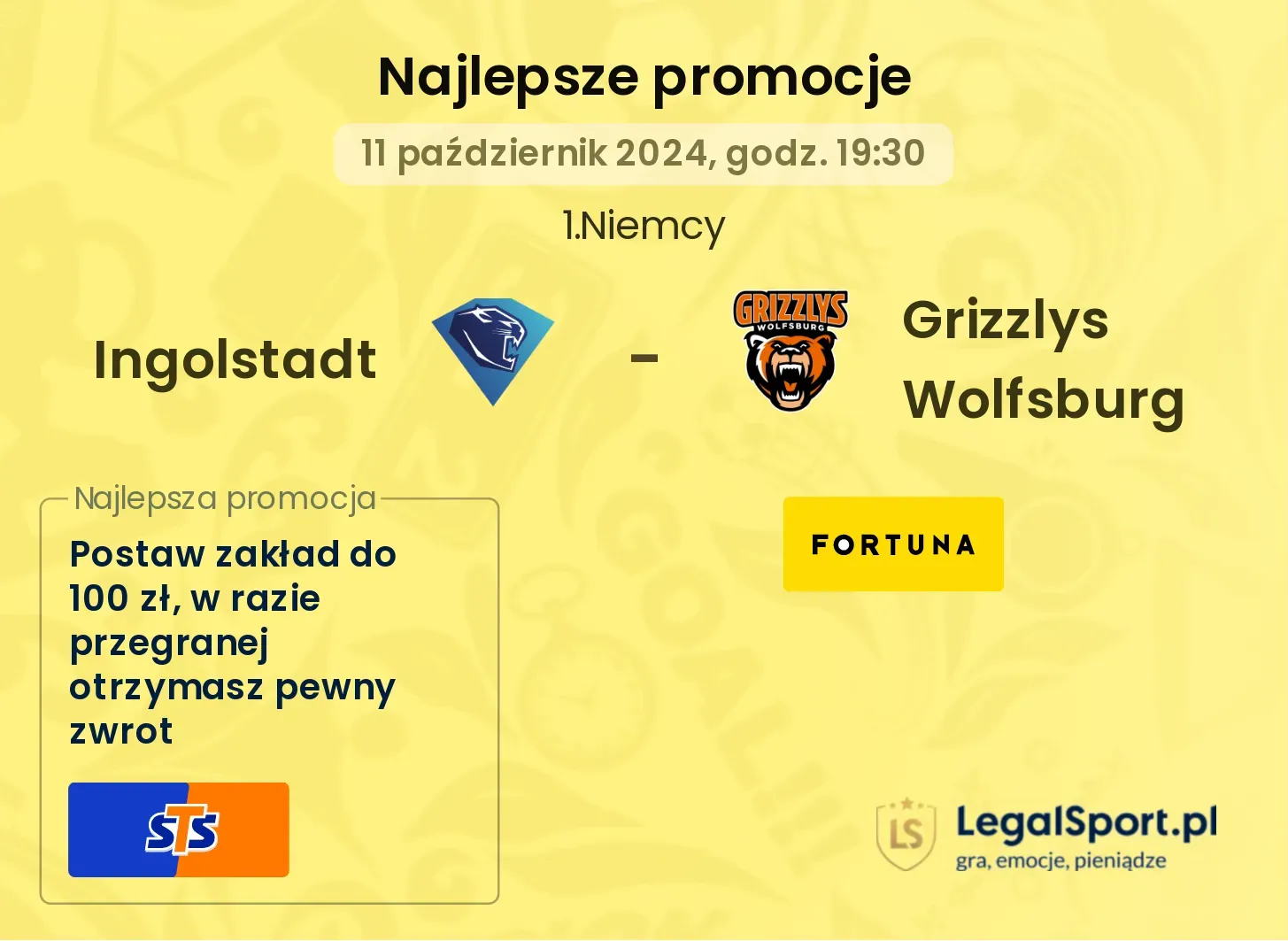 Ingolstadt -  Grizzlys Wolfsburg promocje bonusy na mecz