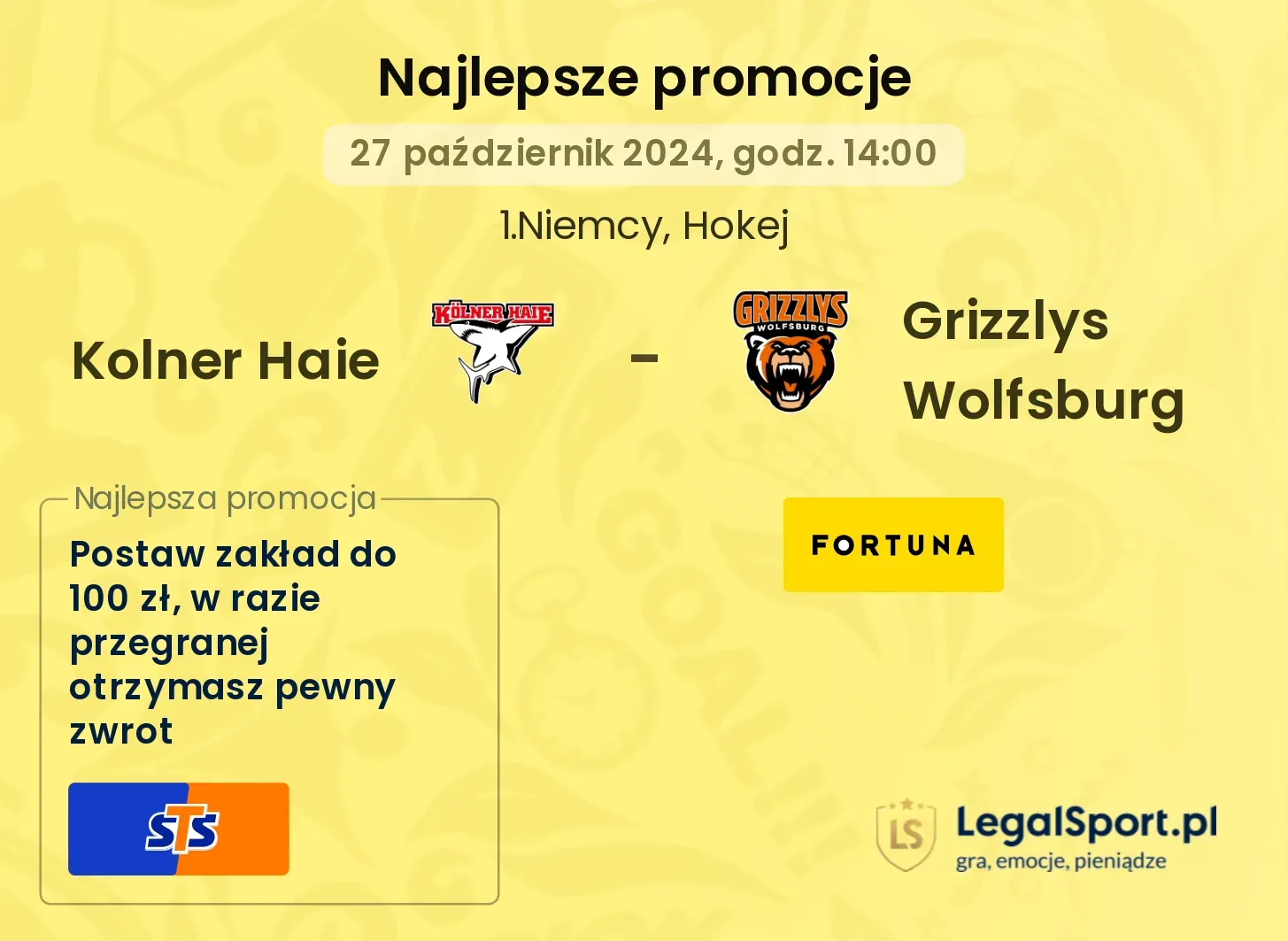 Kolner Haie -  Grizzlys Wolfsburg promocje bonusy na mecz