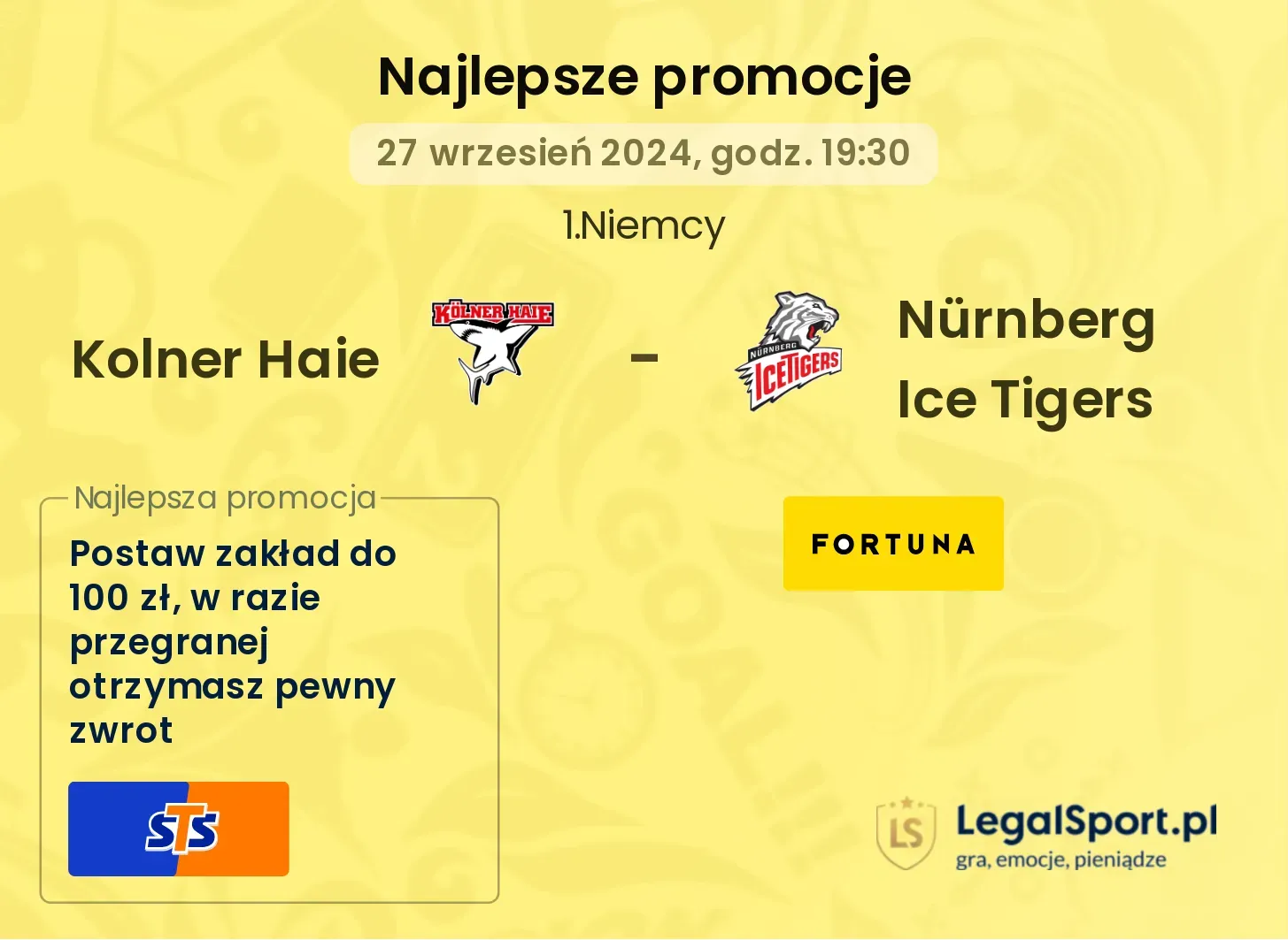 Kolner Haie -  Nürnberg Ice Tigers promocje bonusy na mecz