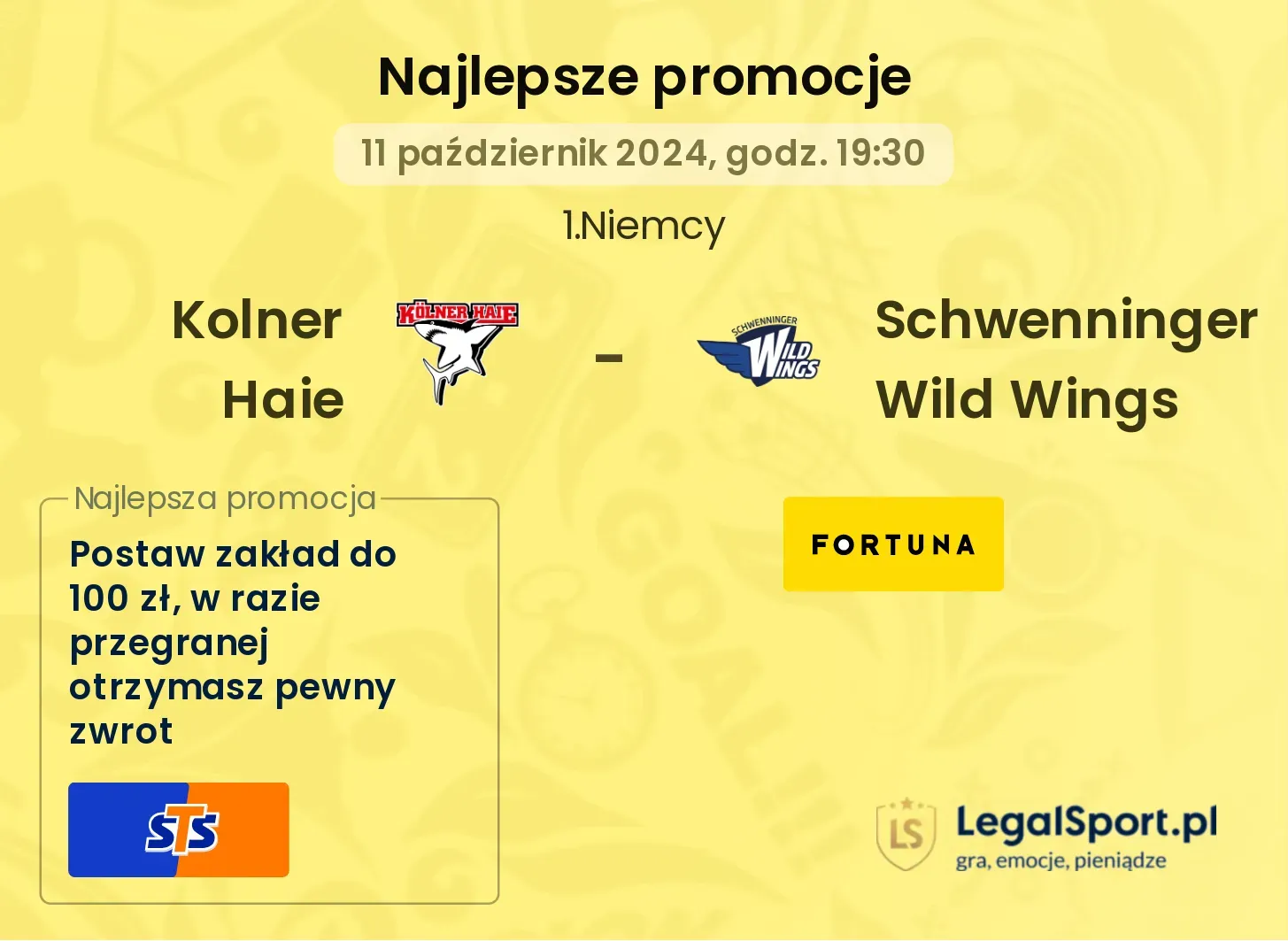 Kolner Haie - Schwenninger Wild Wings promocje bonusy na mecz