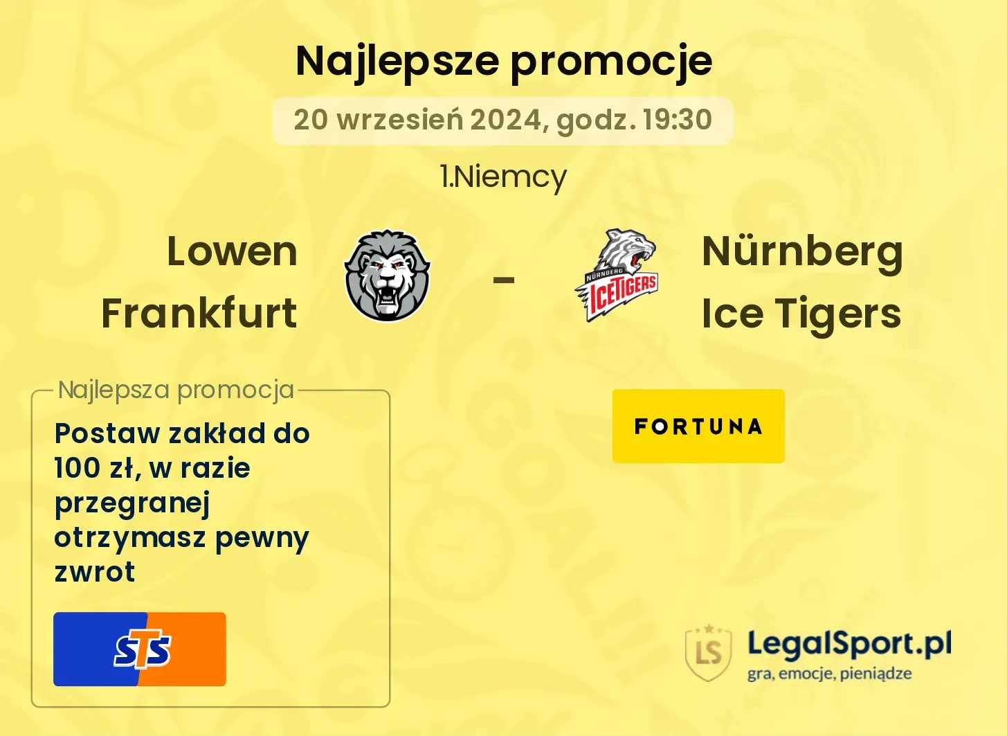  Lowen Frankfurt -  Nürnberg Ice Tigers promocje bonusy na mecz