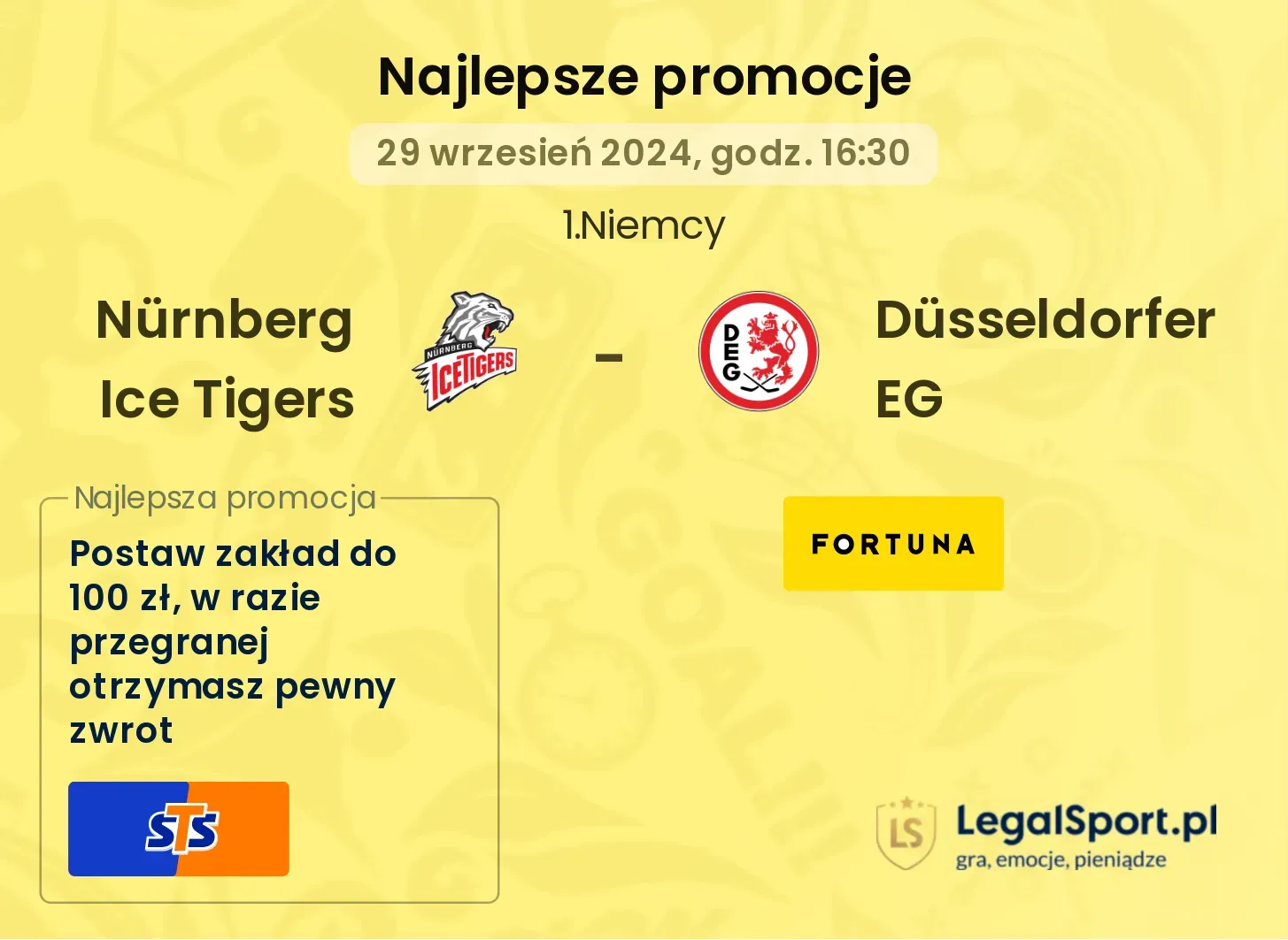  Nürnberg Ice Tigers -  Düsseldorfer EG promocje bonusy na mecz