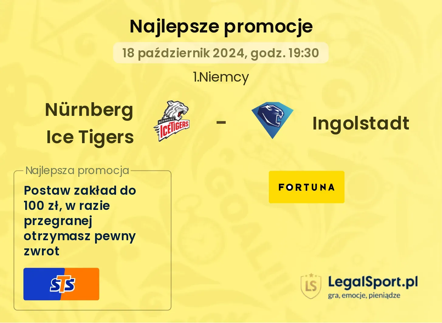  Nürnberg Ice Tigers - Ingolstadt promocje bonusy na mecz