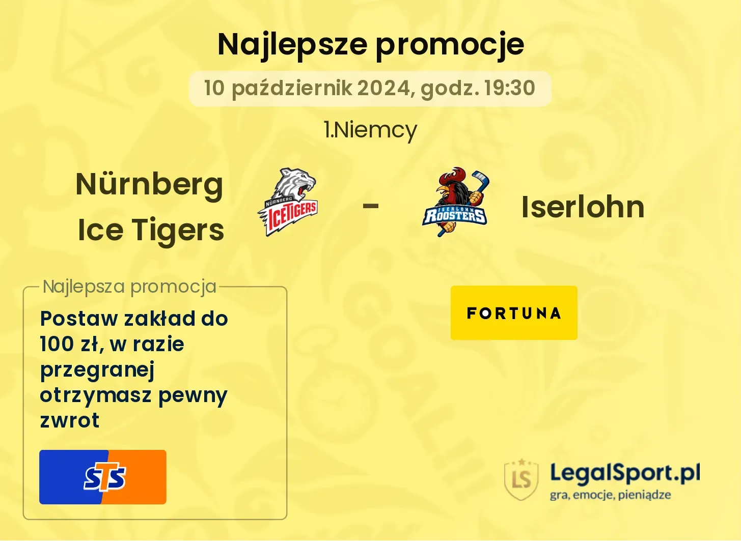  Nürnberg Ice Tigers - Iserlohn promocje bonusy na mecz