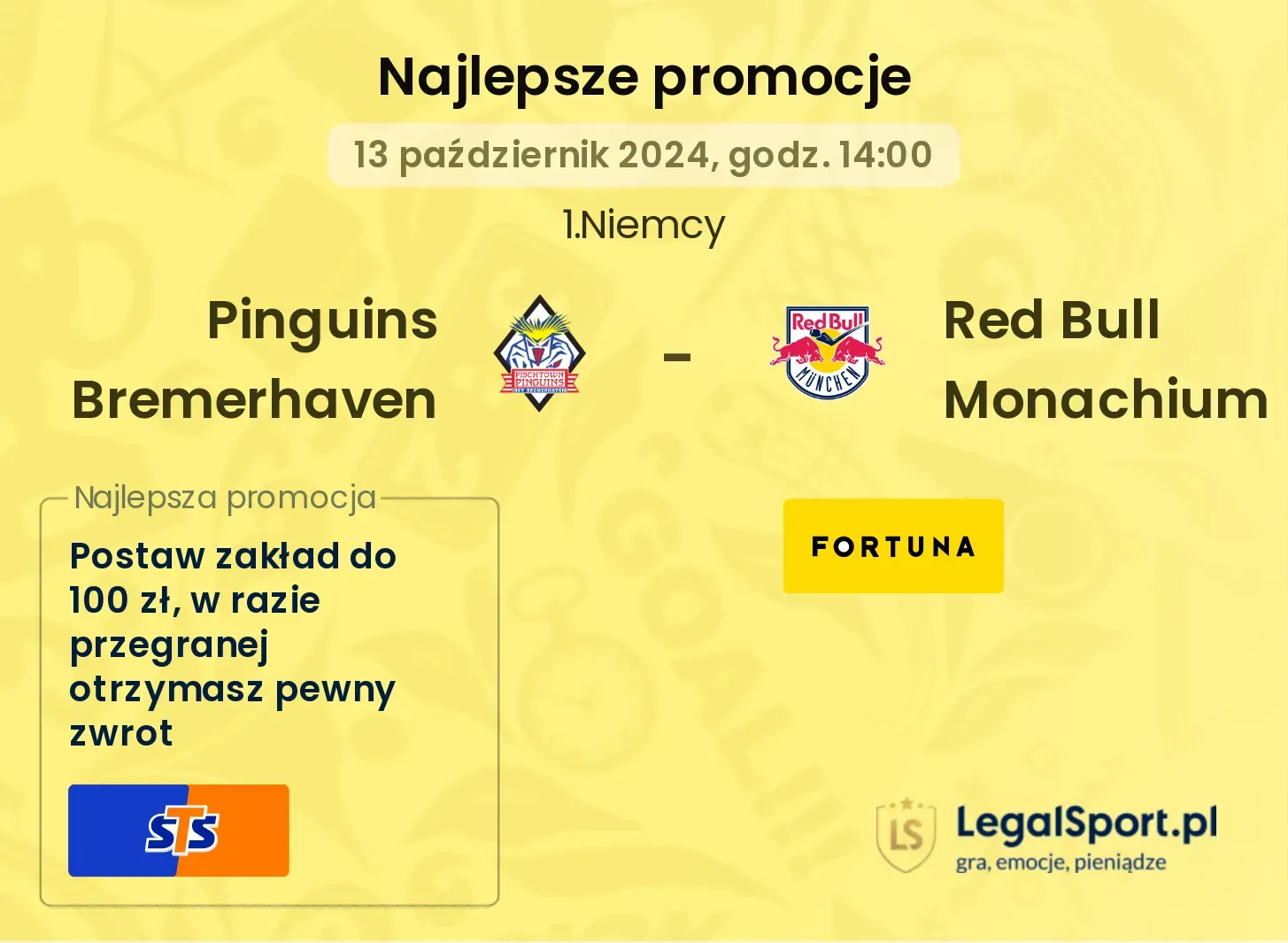 Pinguins Bremerhaven - Red Bull Monachium promocje bonusy na mecz