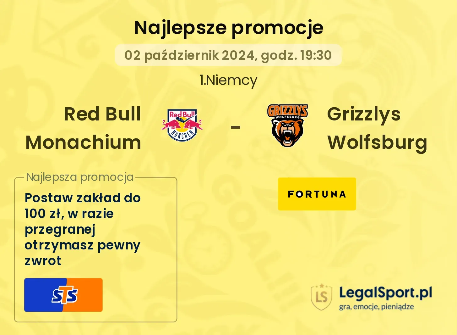 Red Bull Monachium -  Grizzlys Wolfsburg promocje bonusy na mecz