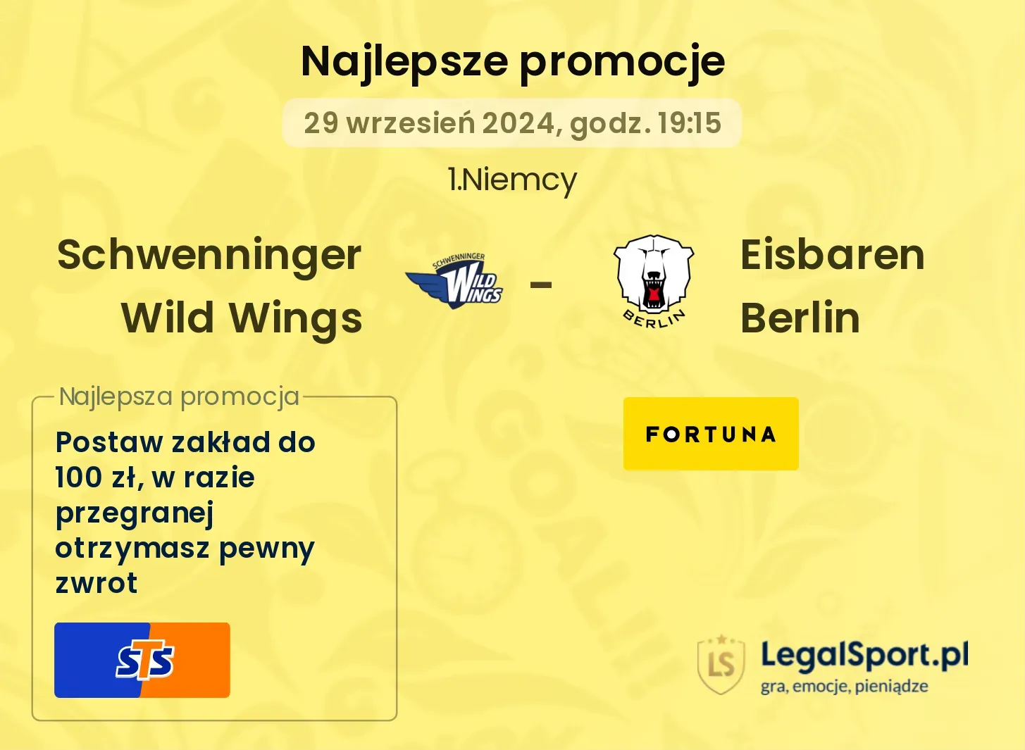 Schwenninger Wild Wings -  Eisbaren Berlin promocje bonusy na mecz