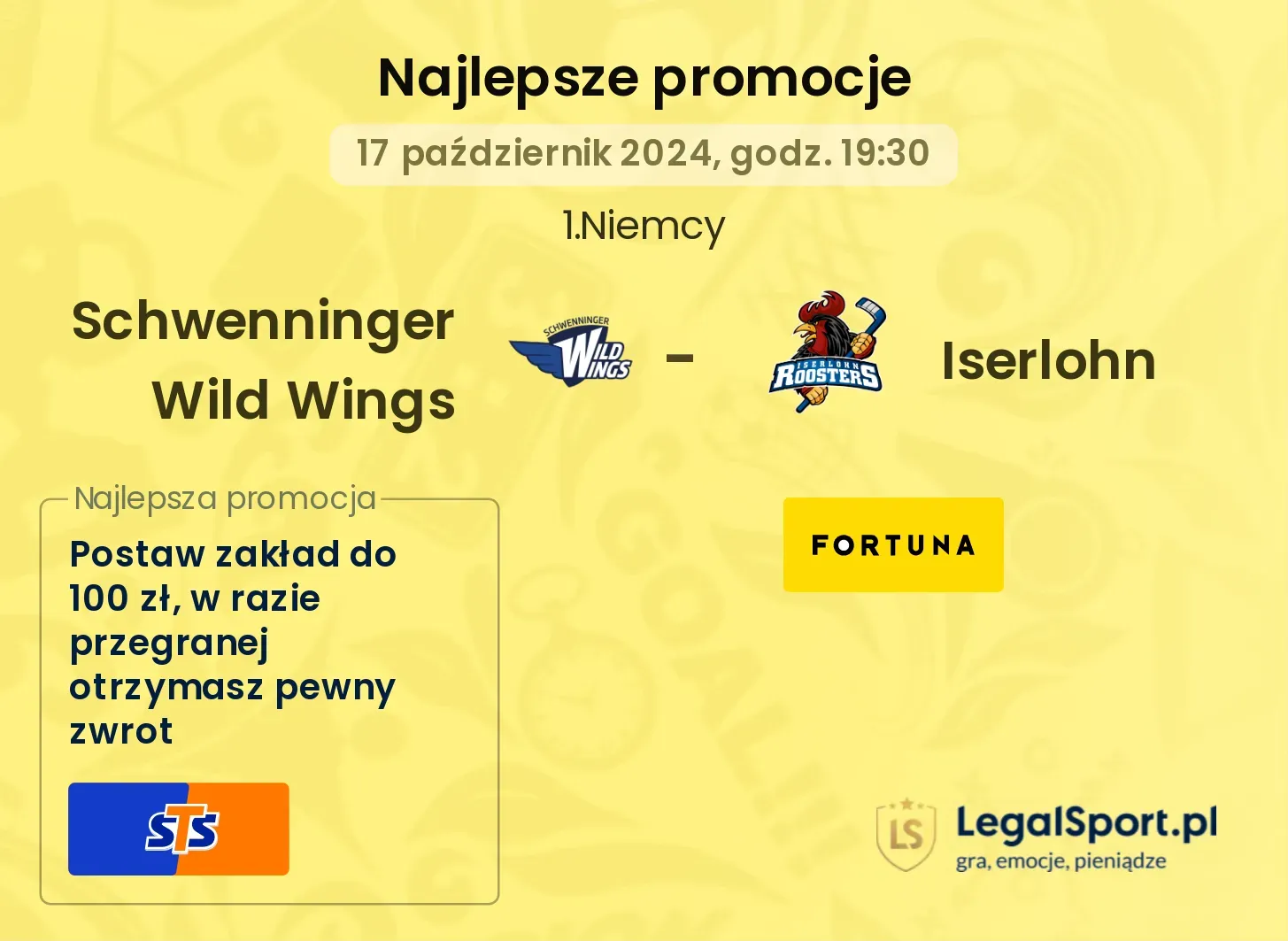 Schwenninger Wild Wings - Iserlohn promocje bonusy na mecz