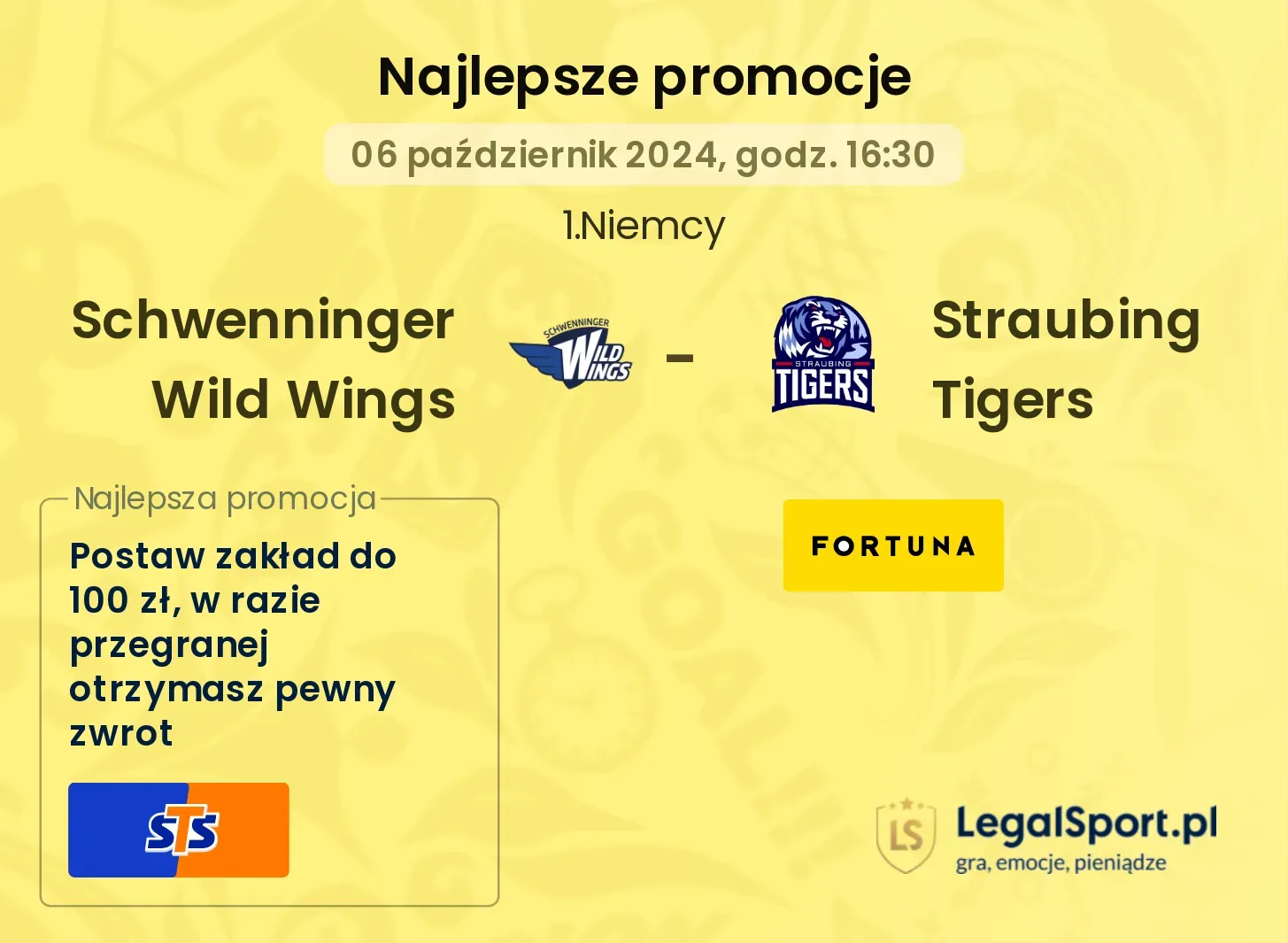 Schwenninger Wild Wings -  Straubing Tigers promocje bonusy na mecz