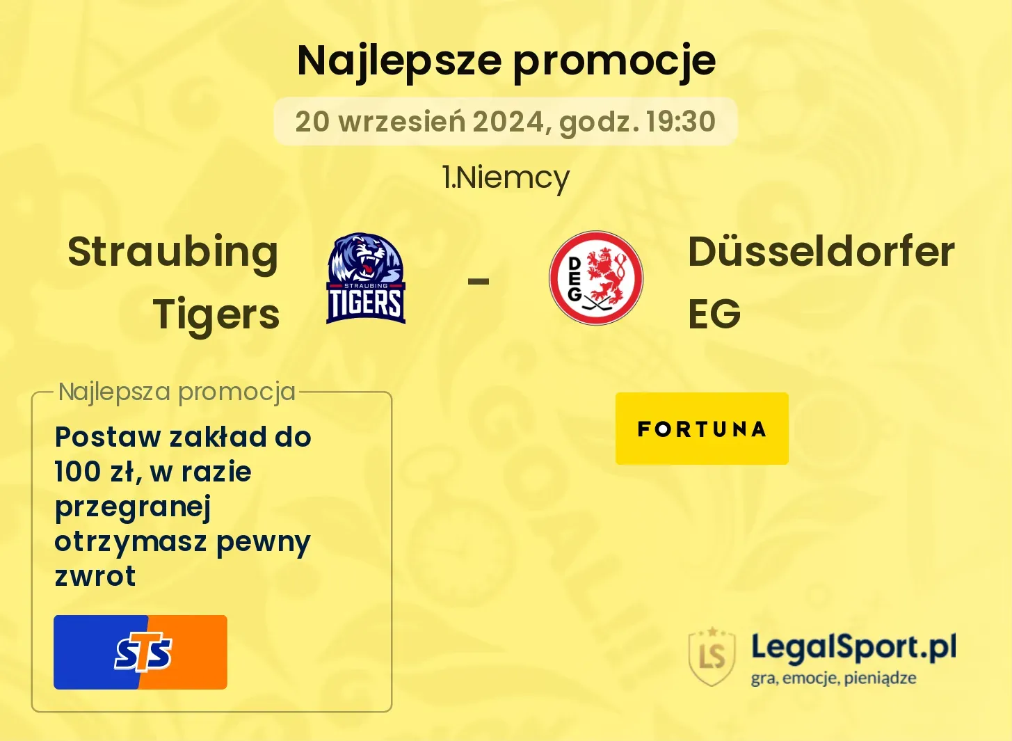  Straubing Tigers -  Düsseldorfer EG promocje bonusy na mecz