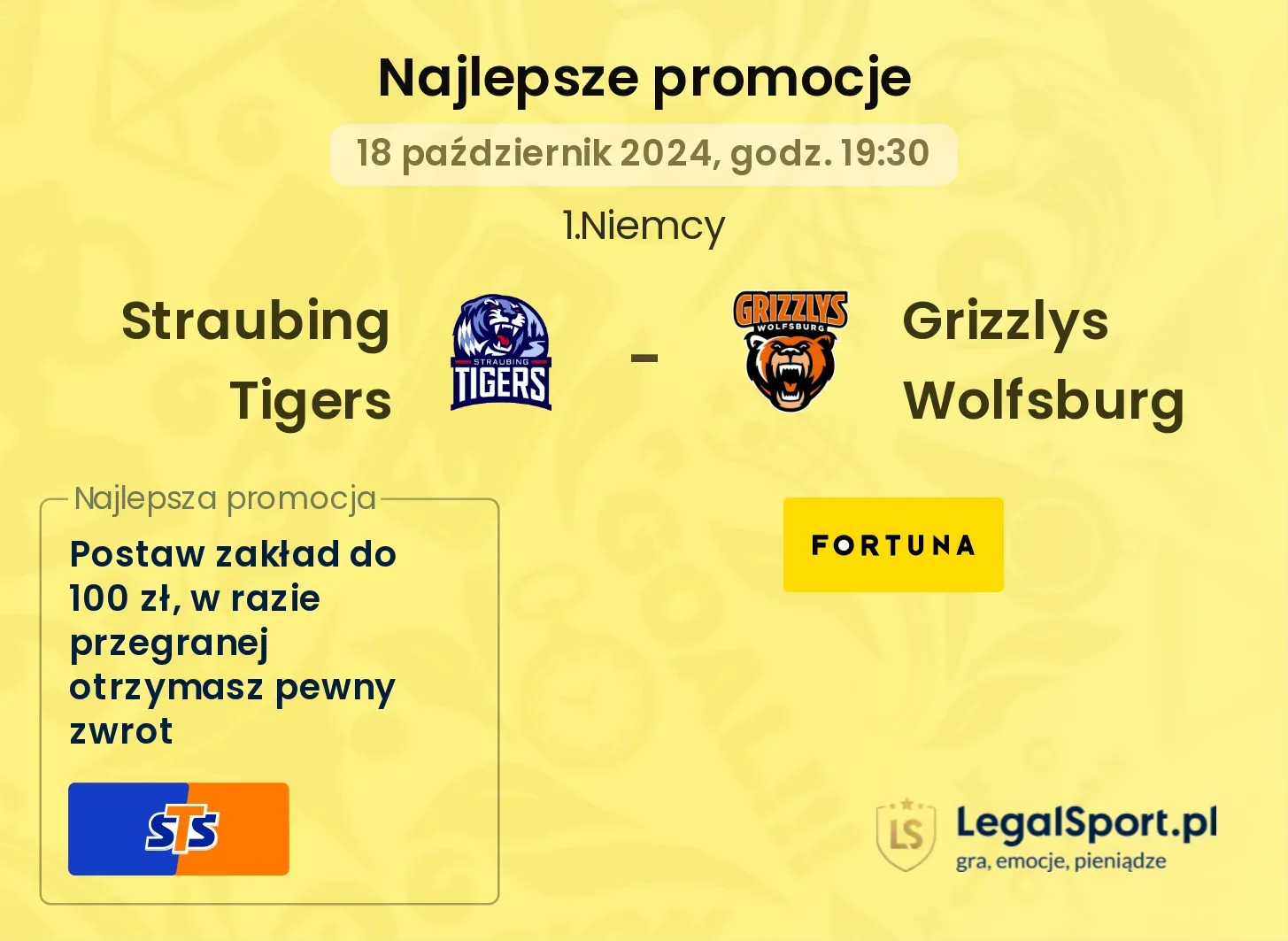  Straubing Tigers -  Grizzlys Wolfsburg promocje bonusy na mecz