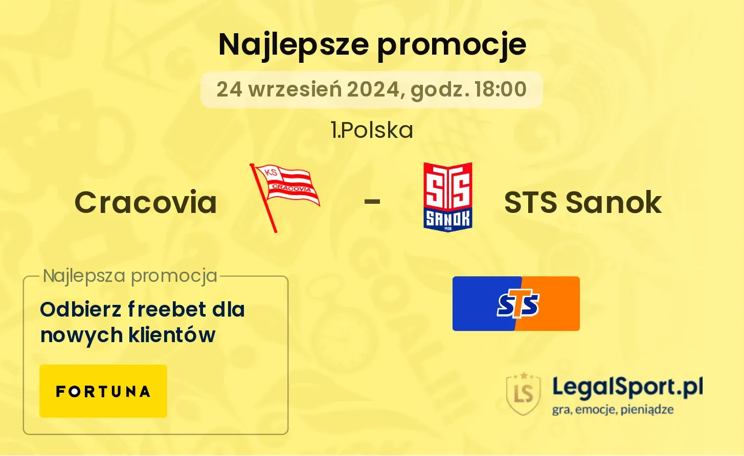 Cracovia - STS Sanok promocje bonusy na mecz