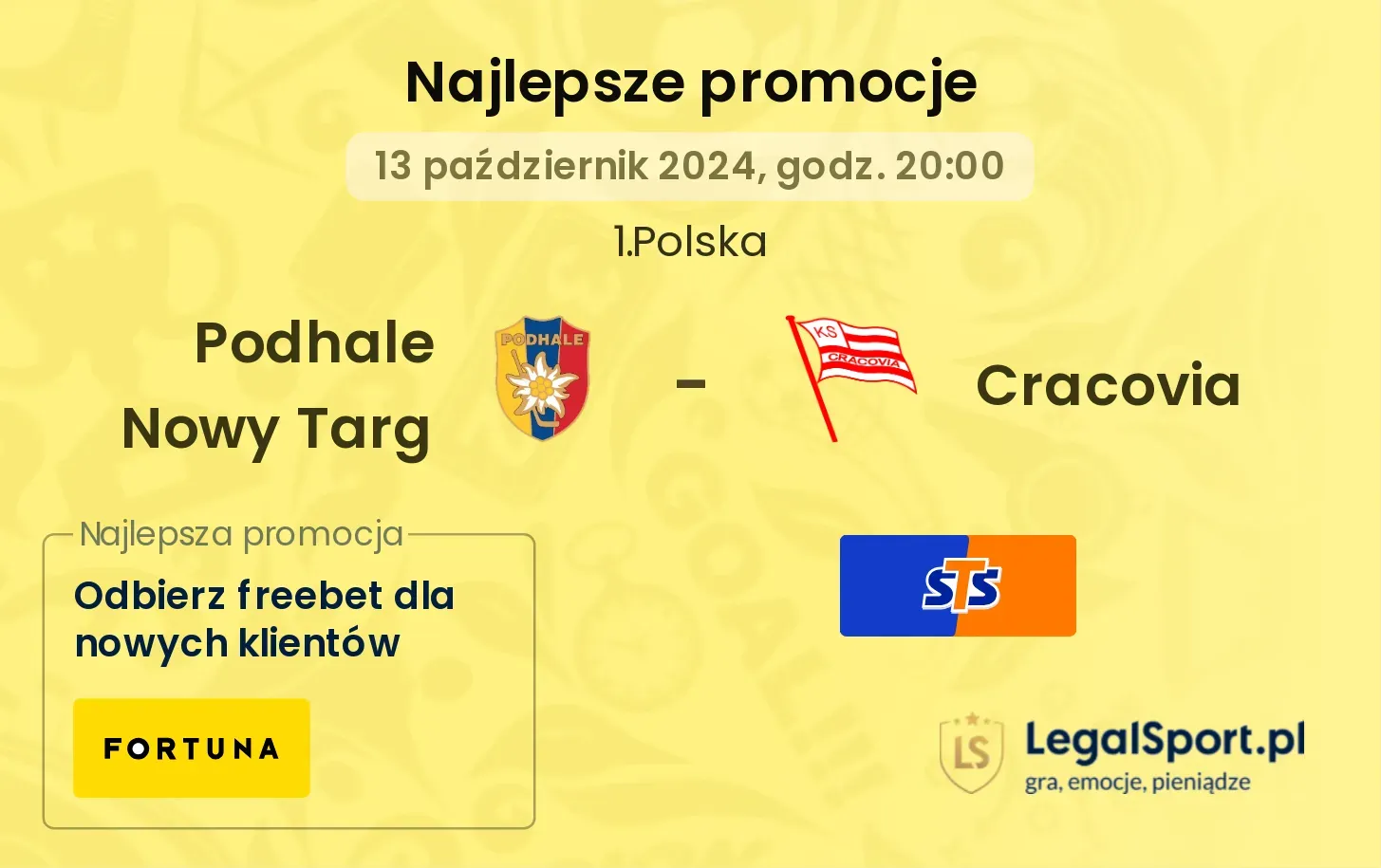 Podhale Nowy Targ - Cracovia promocje bonusy na mecz