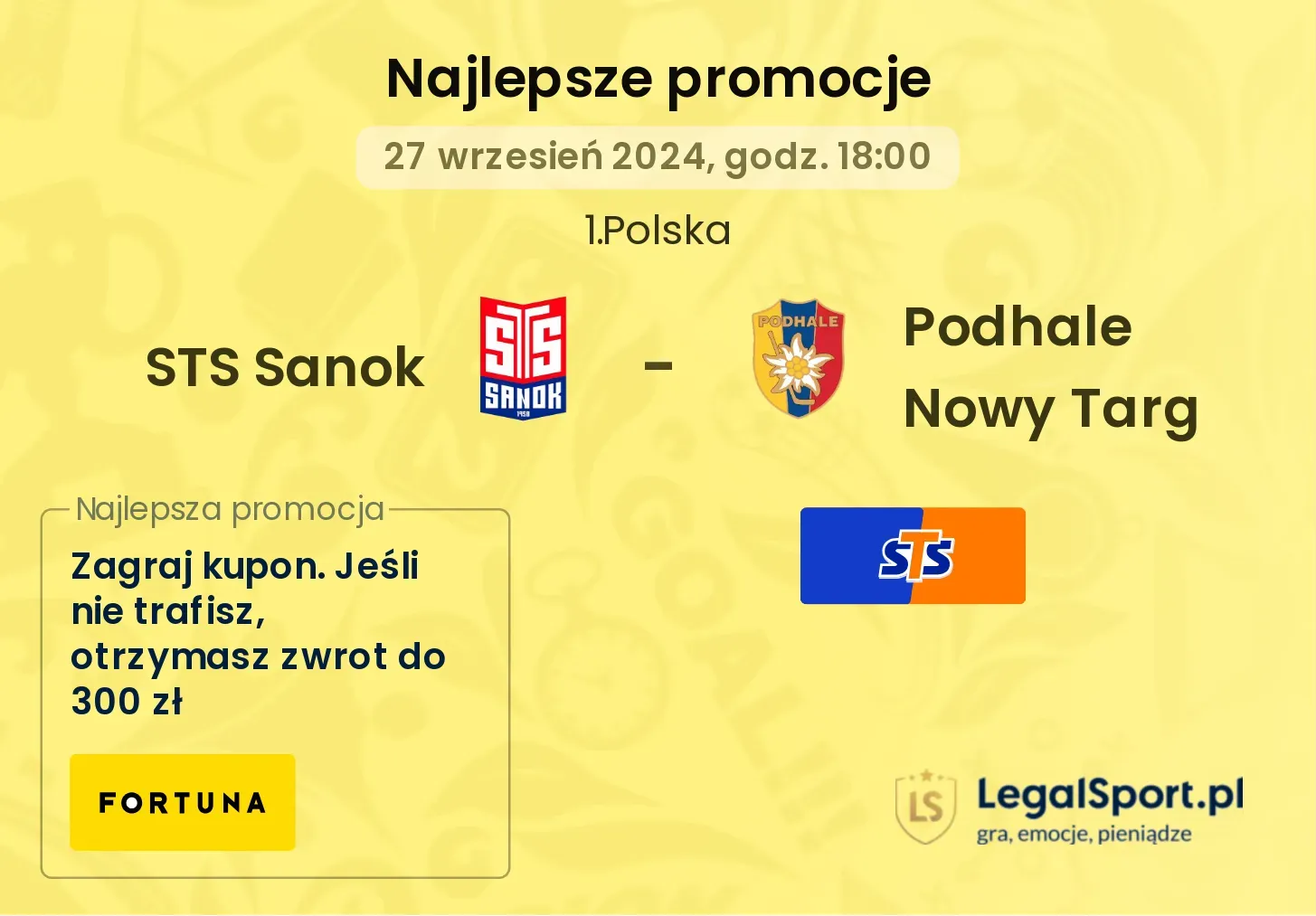 STS Sanok - Podhale Nowy Targ promocje bonusy na mecz