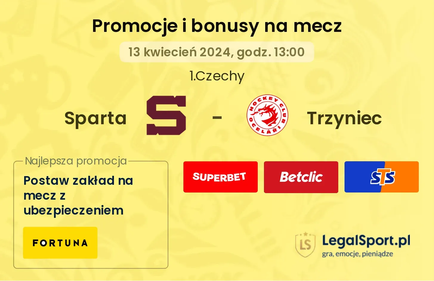 Sparta - Trzyniec promocje bonusy na mecz