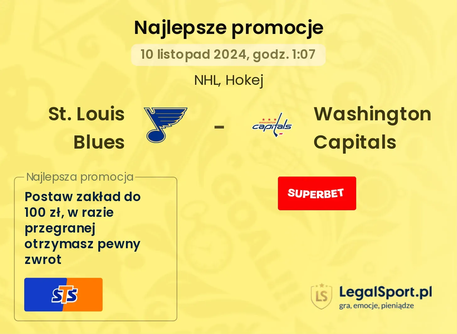 St. Louis Blues - Washington Capitals promocje bonusy na mecz