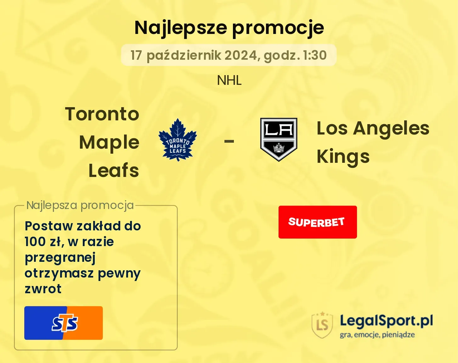 Toronto Maple Leafs - Los Angeles Kings promocje bonusy na mecz