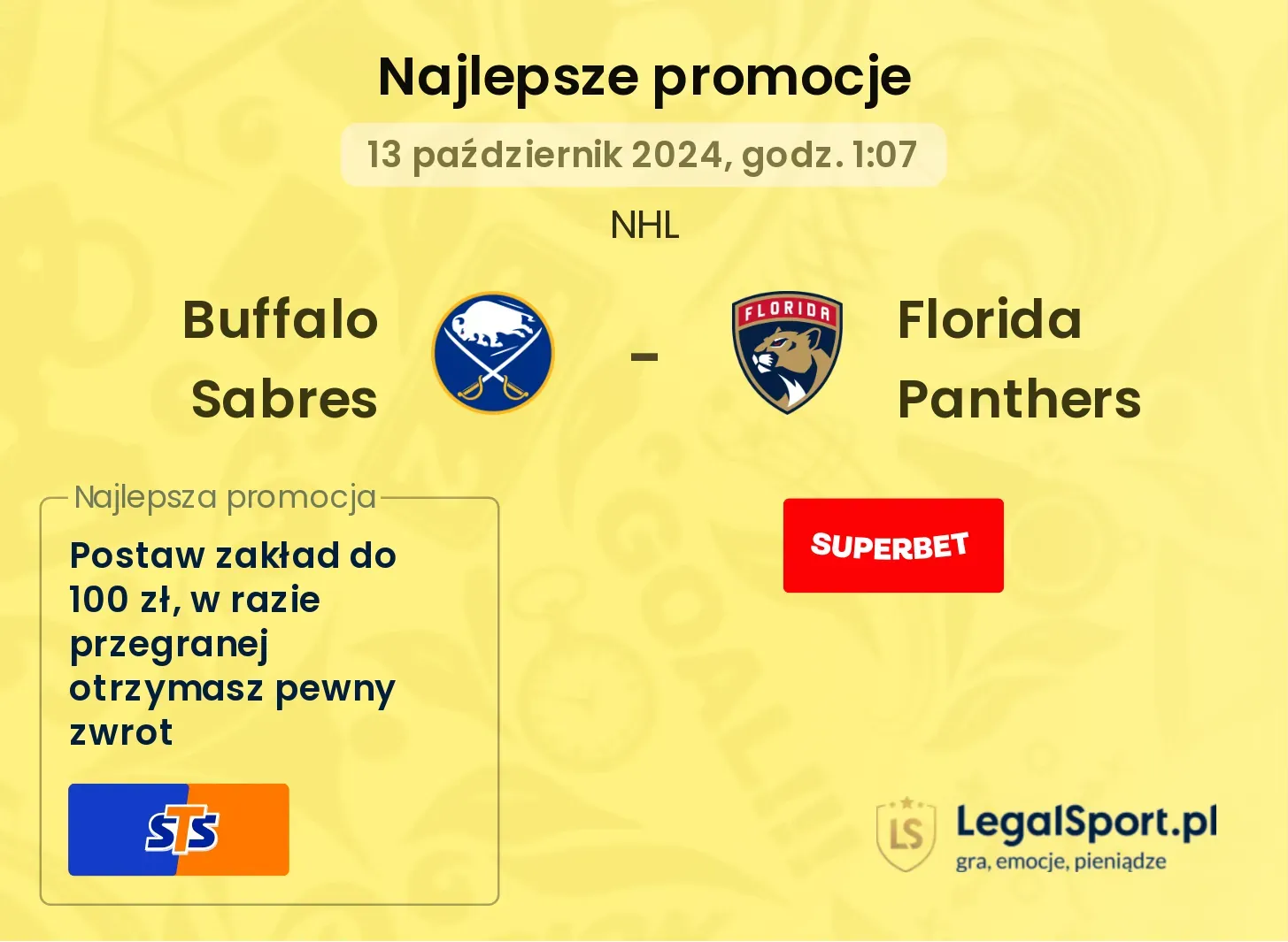 Buffalo Sabres - Florida Panthers promocje bonusy na mecz