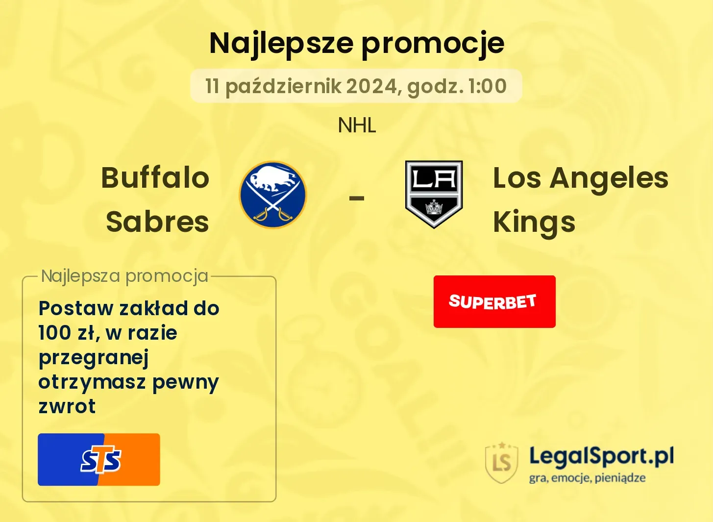 Buffalo Sabres - Los Angeles Kings promocje bonusy na mecz