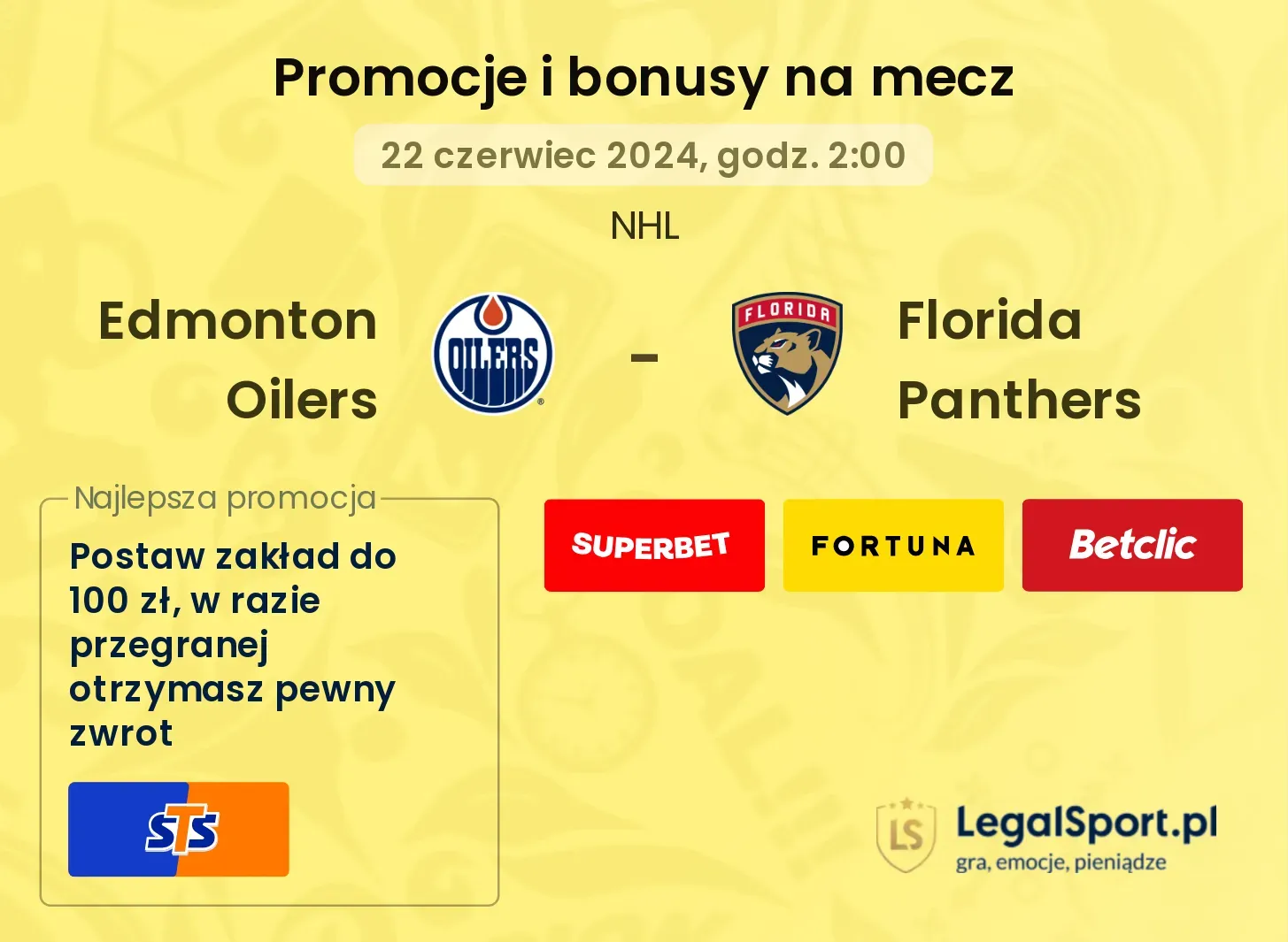 Edmonton Oilers - Florida Panthers promocje bonusy na mecz