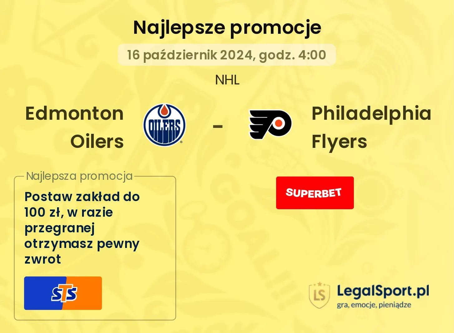 Edmonton Oilers - Philadelphia Flyers promocje bonusy na mecz