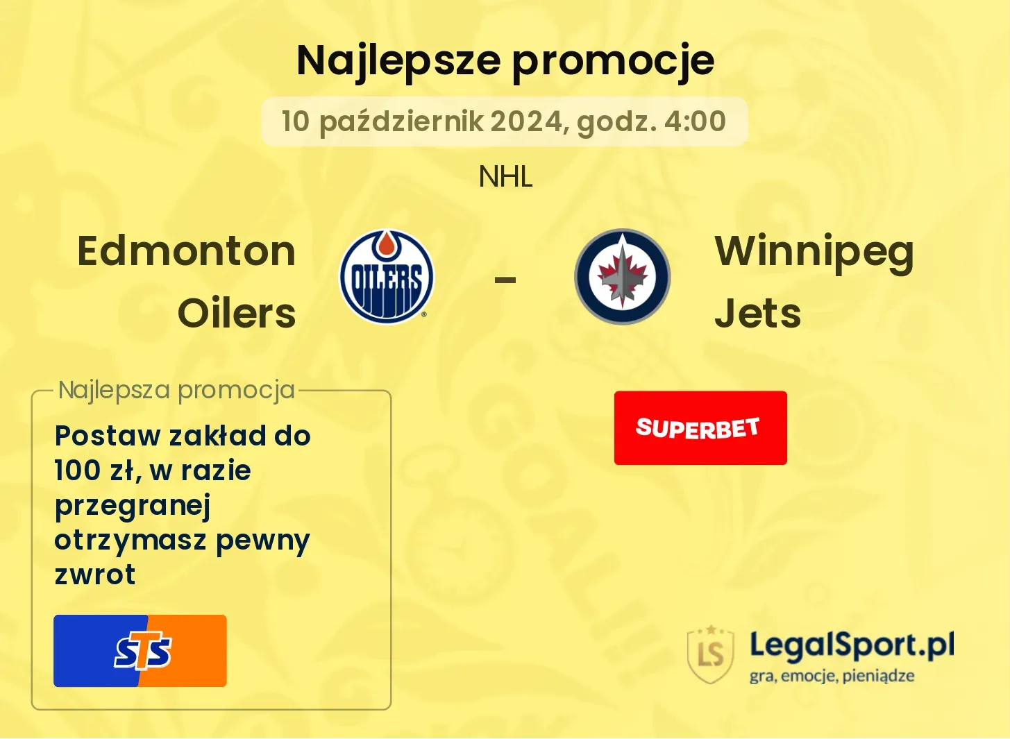 Edmonton Oilers - Winnipeg Jets promocje bonusy na mecz