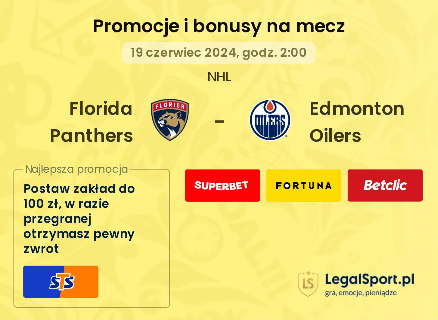 Florida Panthers - Edmonton Oilers promocje bonusy na mecz