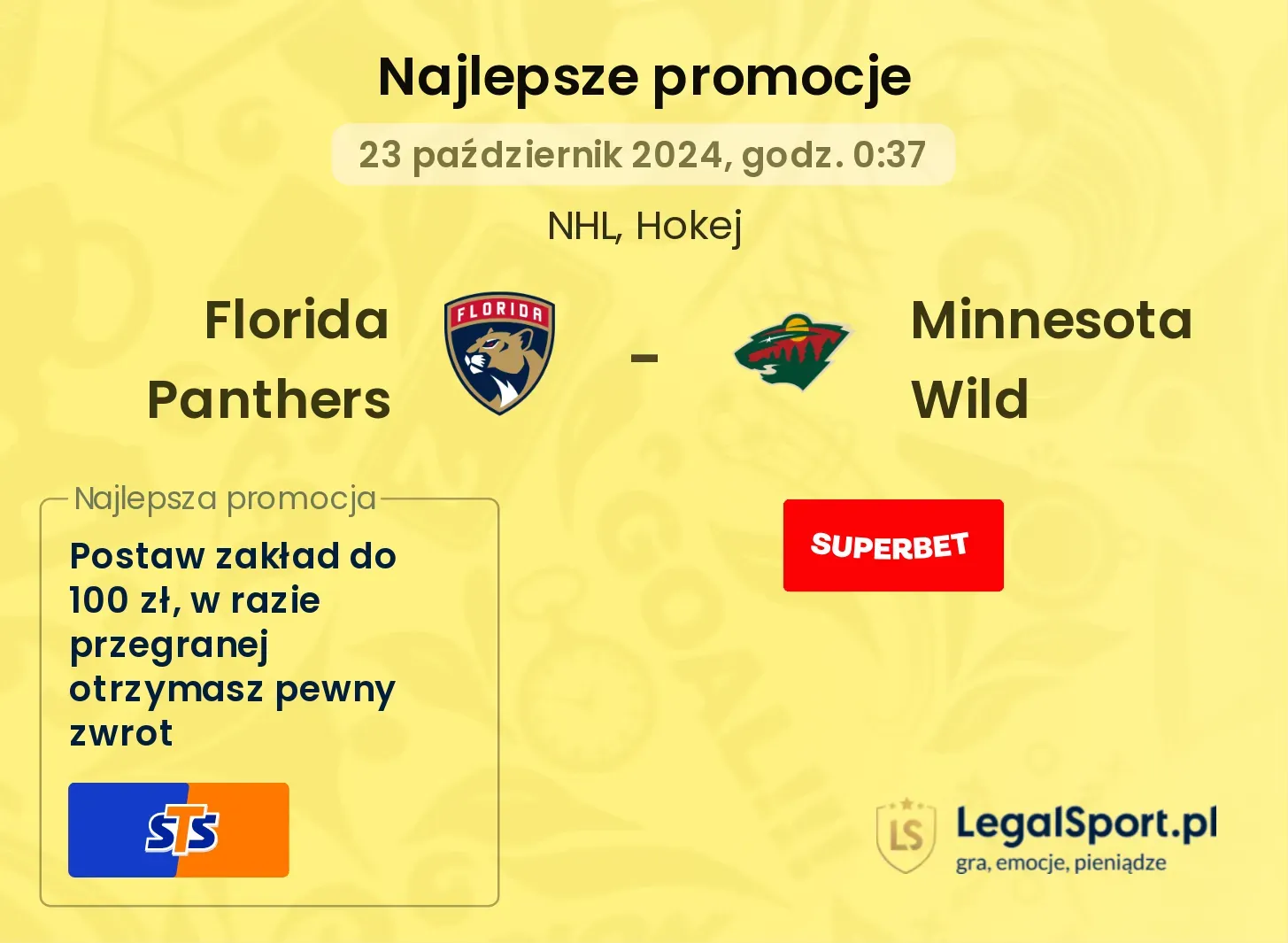 Florida Panthers - Minnesota Wild promocje bonusy na mecz