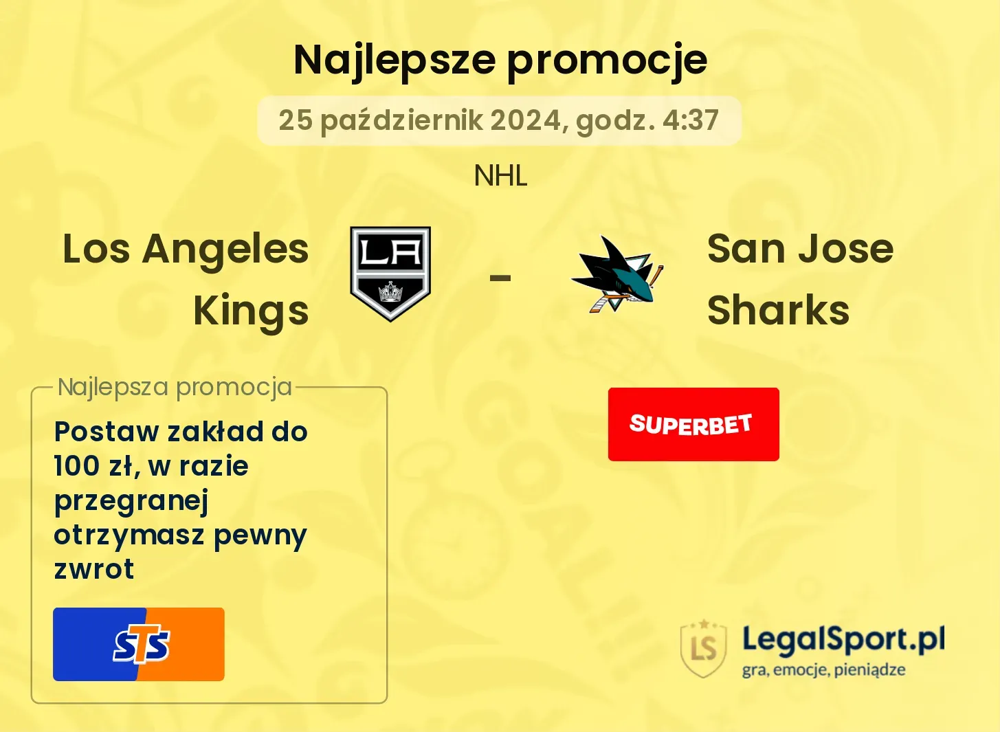 Los Angeles Kings - San Jose Sharks promocje bonusy na mecz