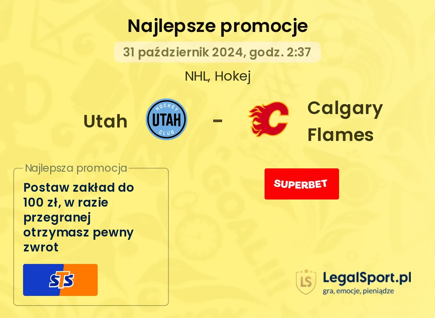 Utah - Calgary Flames promocje bonusy na mecz