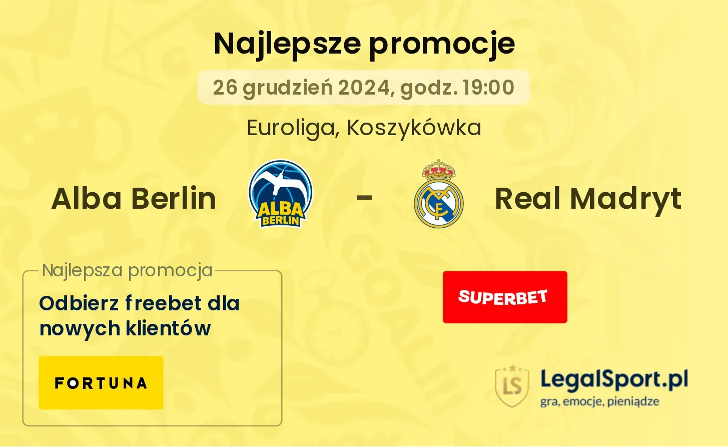 Alba Berlin - Real Madryt promocje bonusy na mecz