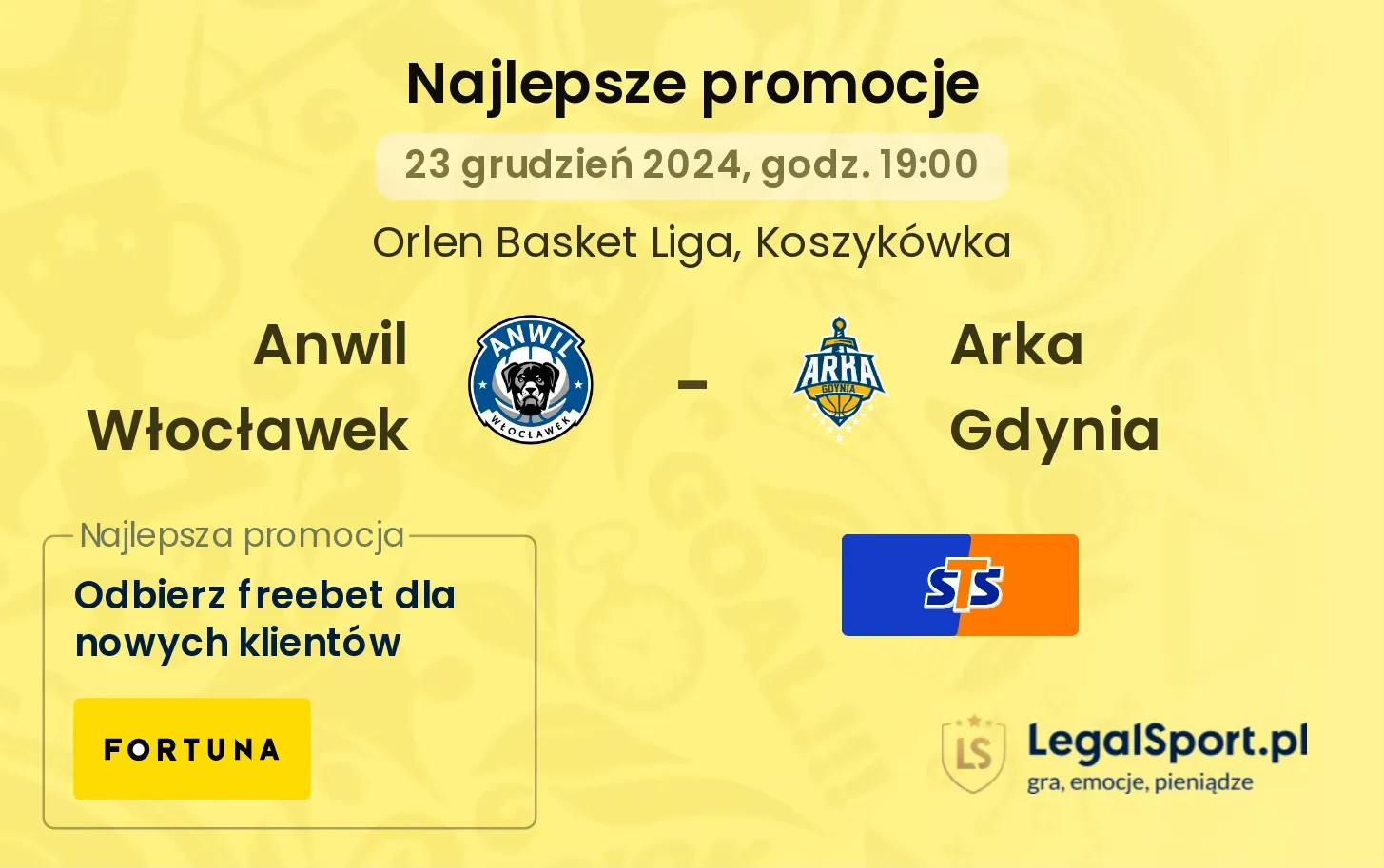 Anwil Włocławek - Arka Gdynia promocje bonusy na mecz