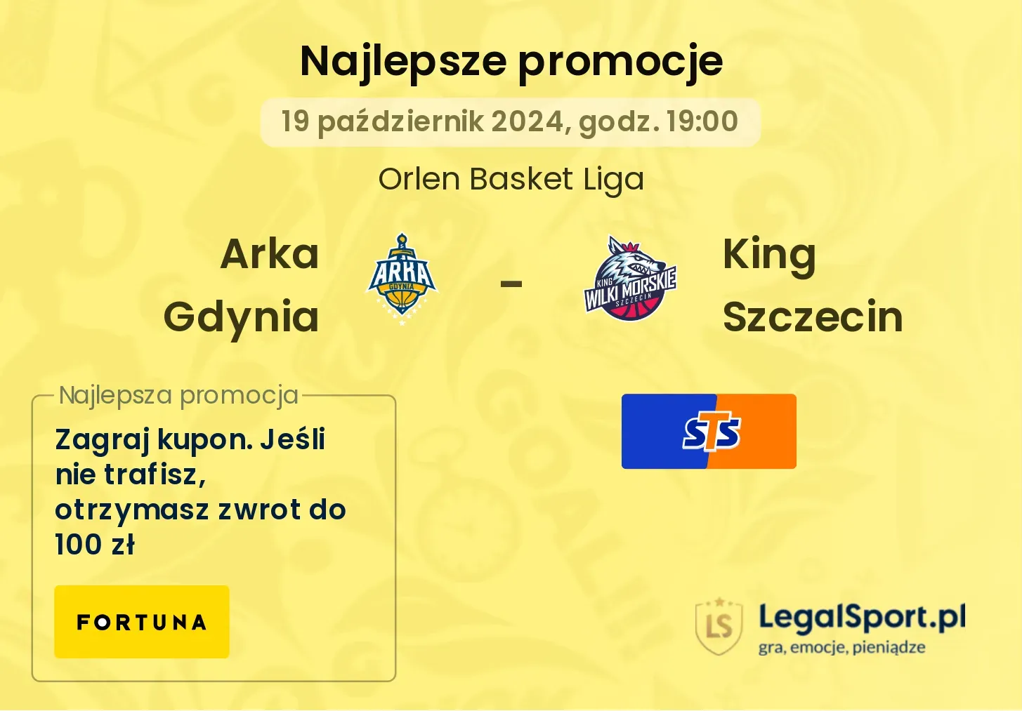 Arka Gdynia - King Szczecin promocje u bukmacherów 19.10, 19:00