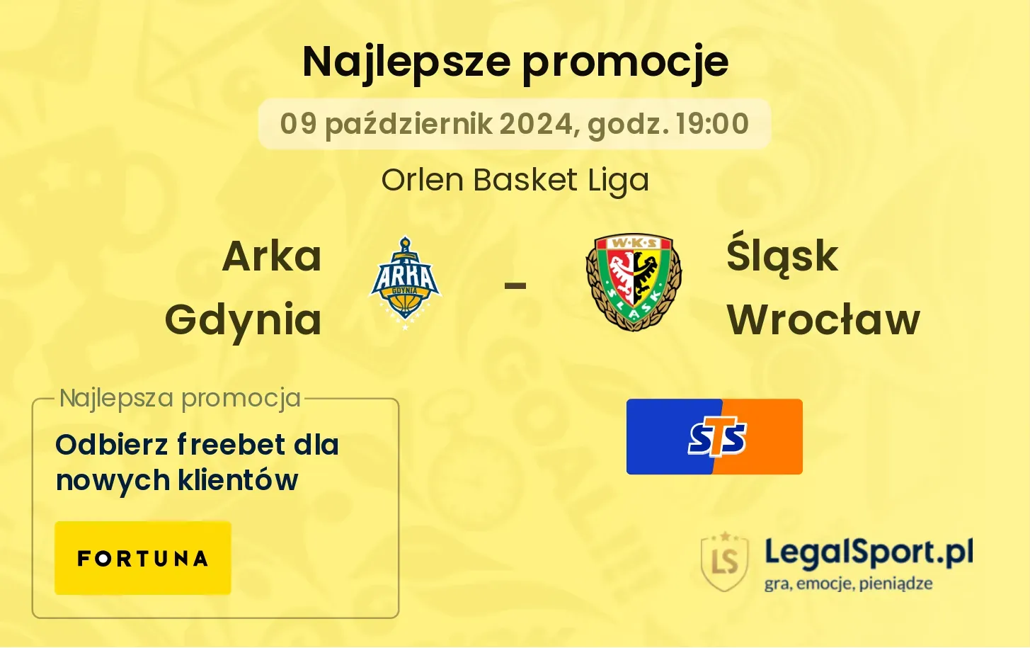 Arka Gdynia - Śląsk Wrocław promocje bonusy na mecz