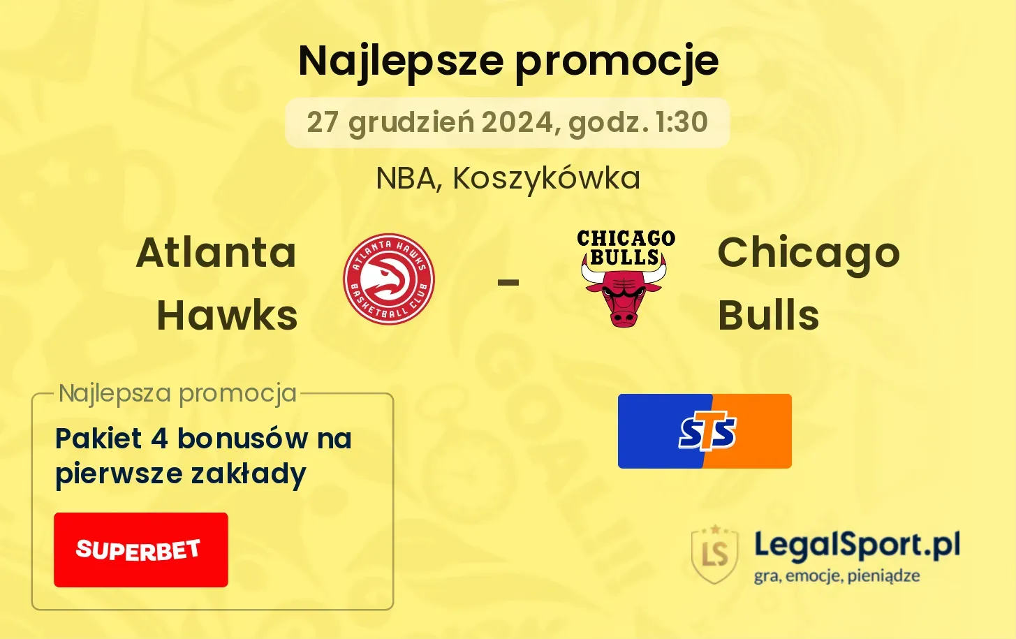 Atlanta Hawks - Chicago Bulls promocje u bukmacherów