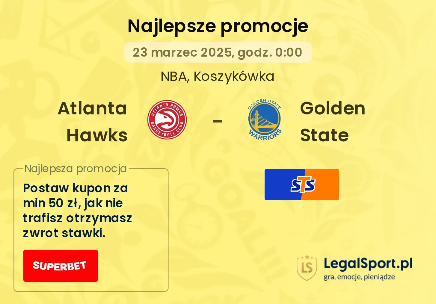 Atlanta Hawks - Golden State promocje bonusy na mecz