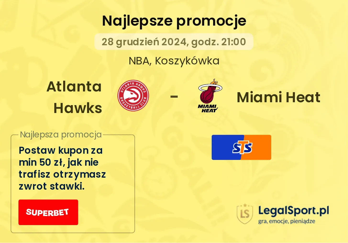 Atlanta Hawks - Miami Heat promocje bonusy na mecz