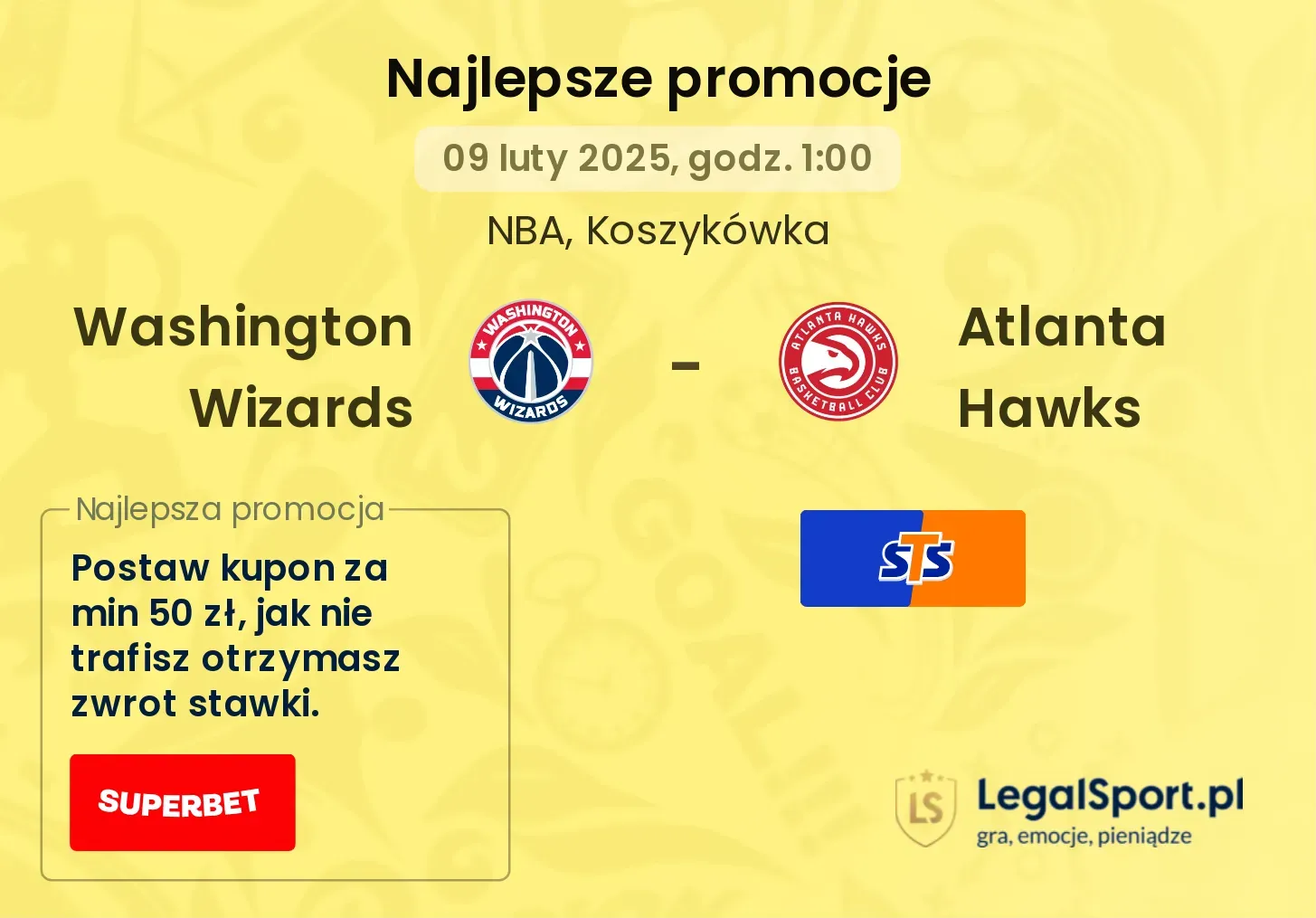 Washington Wizards - Atlanta Hawks promocje bukmacherskie