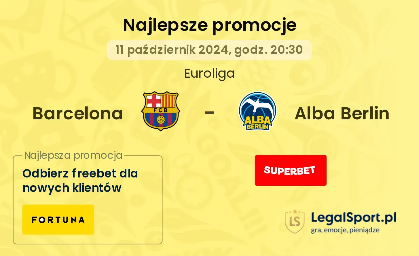 Barcelona - Alba Berlin promocje bonusy na mecz