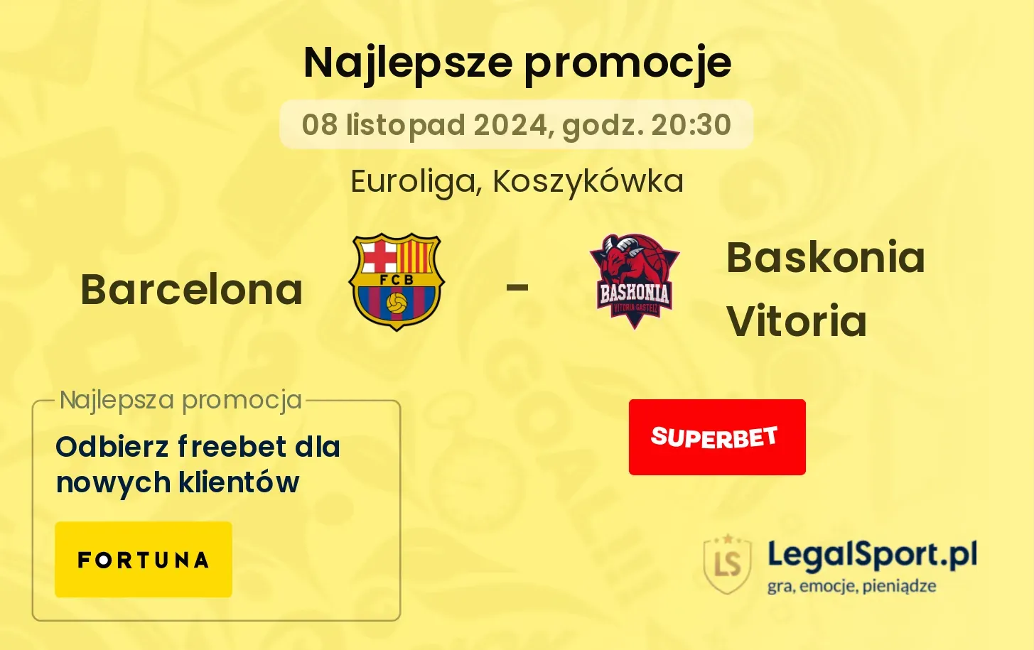 Barcelona - Baskonia Vitoria promocje bonusy na mecz