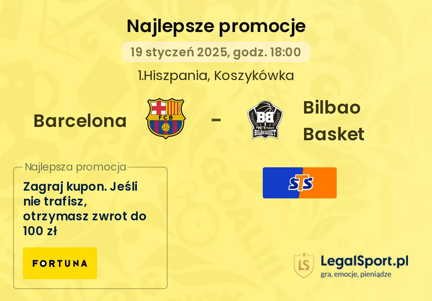 Barcelona - Bilbao Basket promocje bonusy na mecz