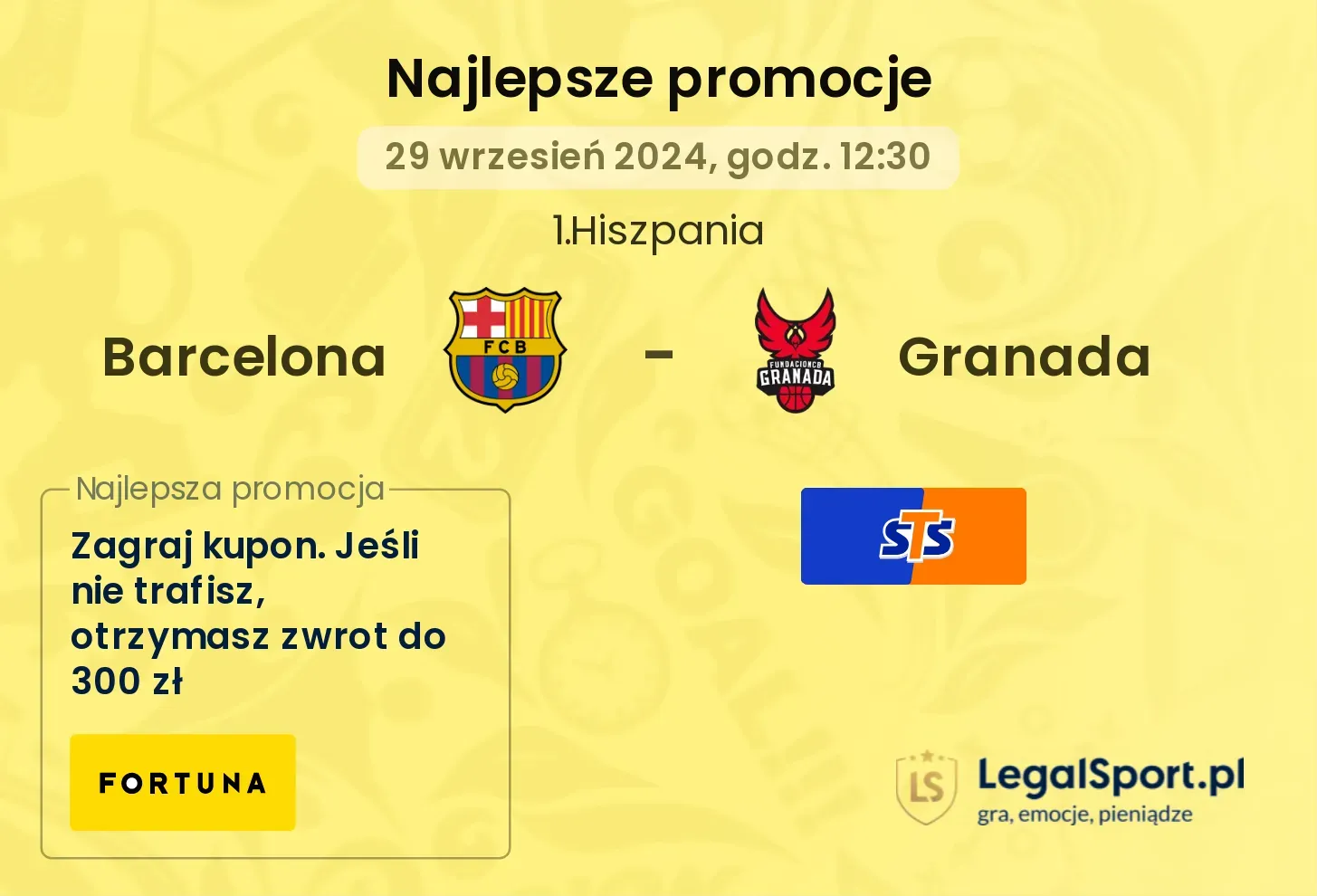 Barcelona - Granada promocje u bukmacherów 29.09, 12:30