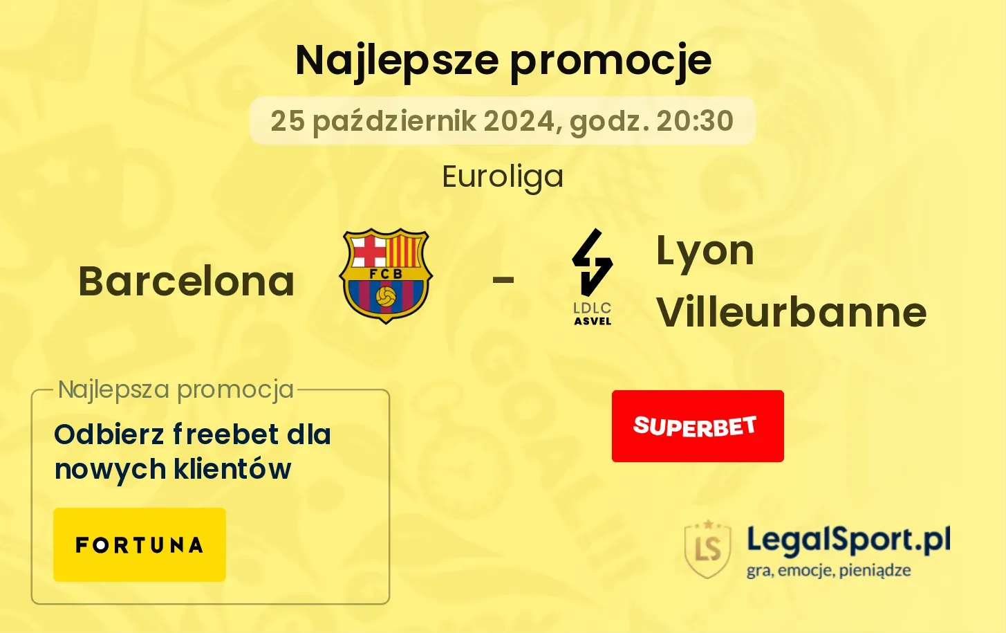 Barcelona - Lyon Villeurbanne promocje bonusy na mecz