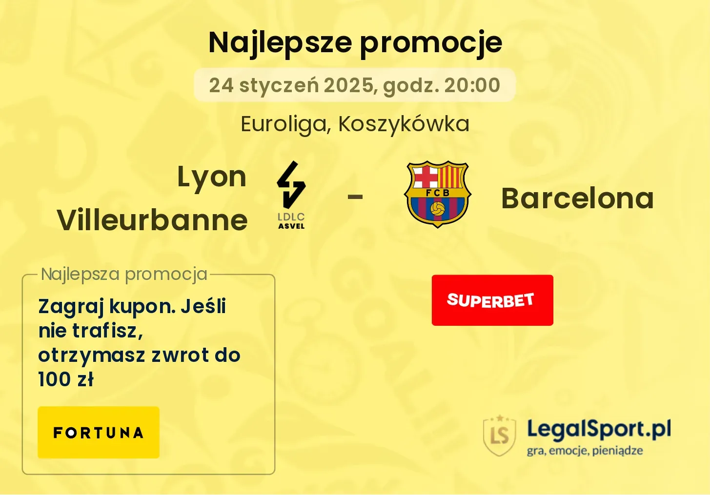 Lyon Villeurbanne - Barcelona promocje bukmacherskie